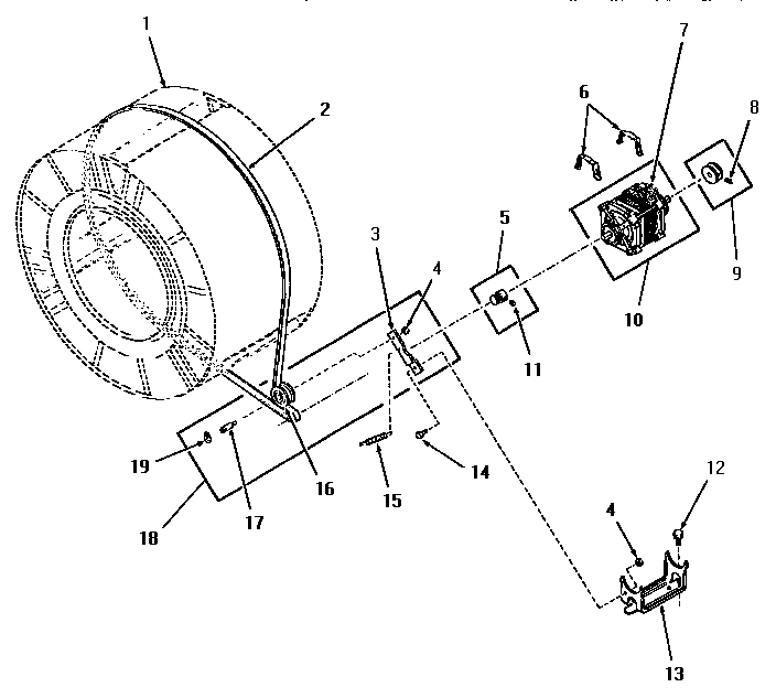 10 - MOTOR, IDLER AND BELT