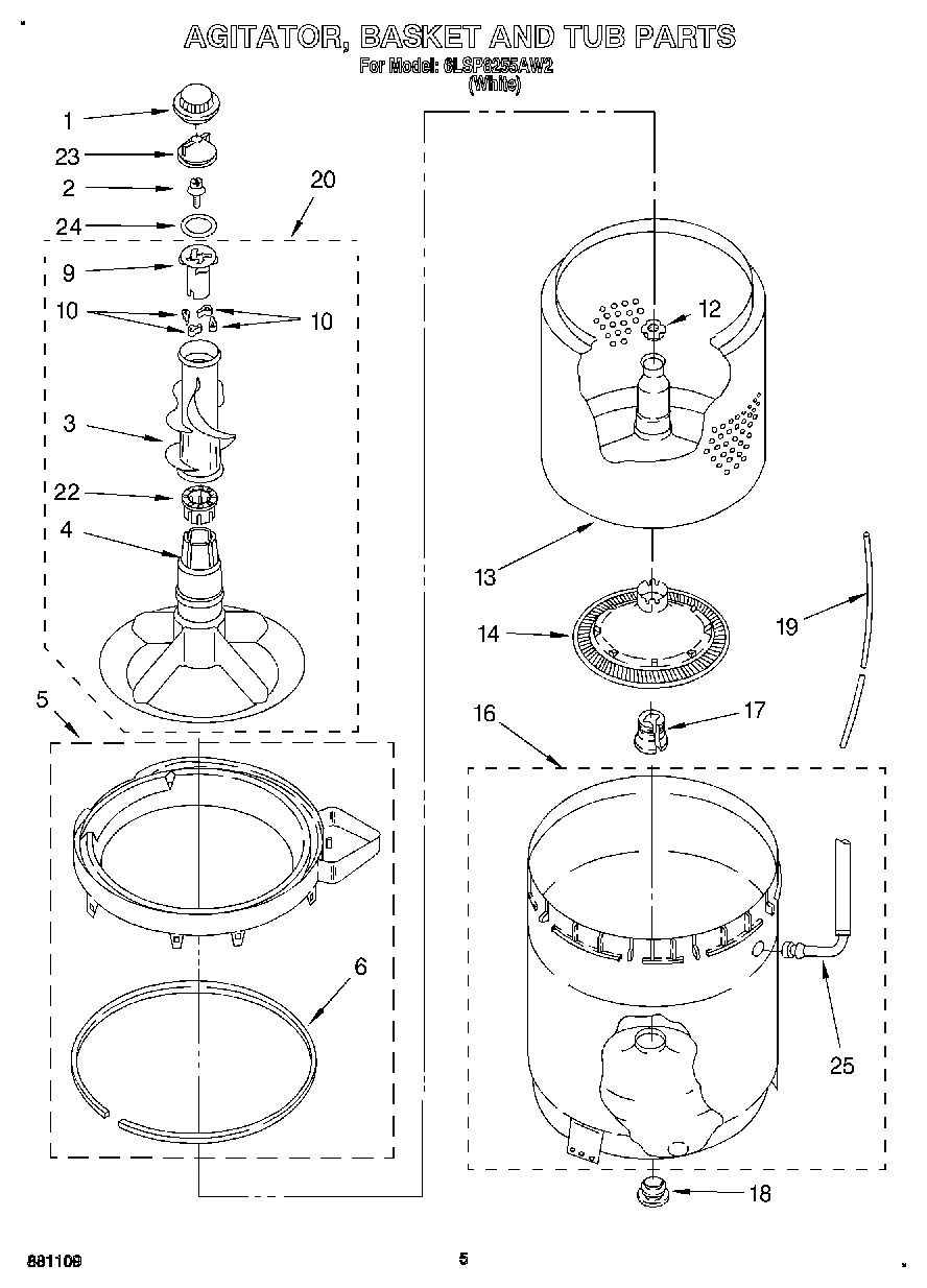 04 - AGITATOR, BASKET AND TUB