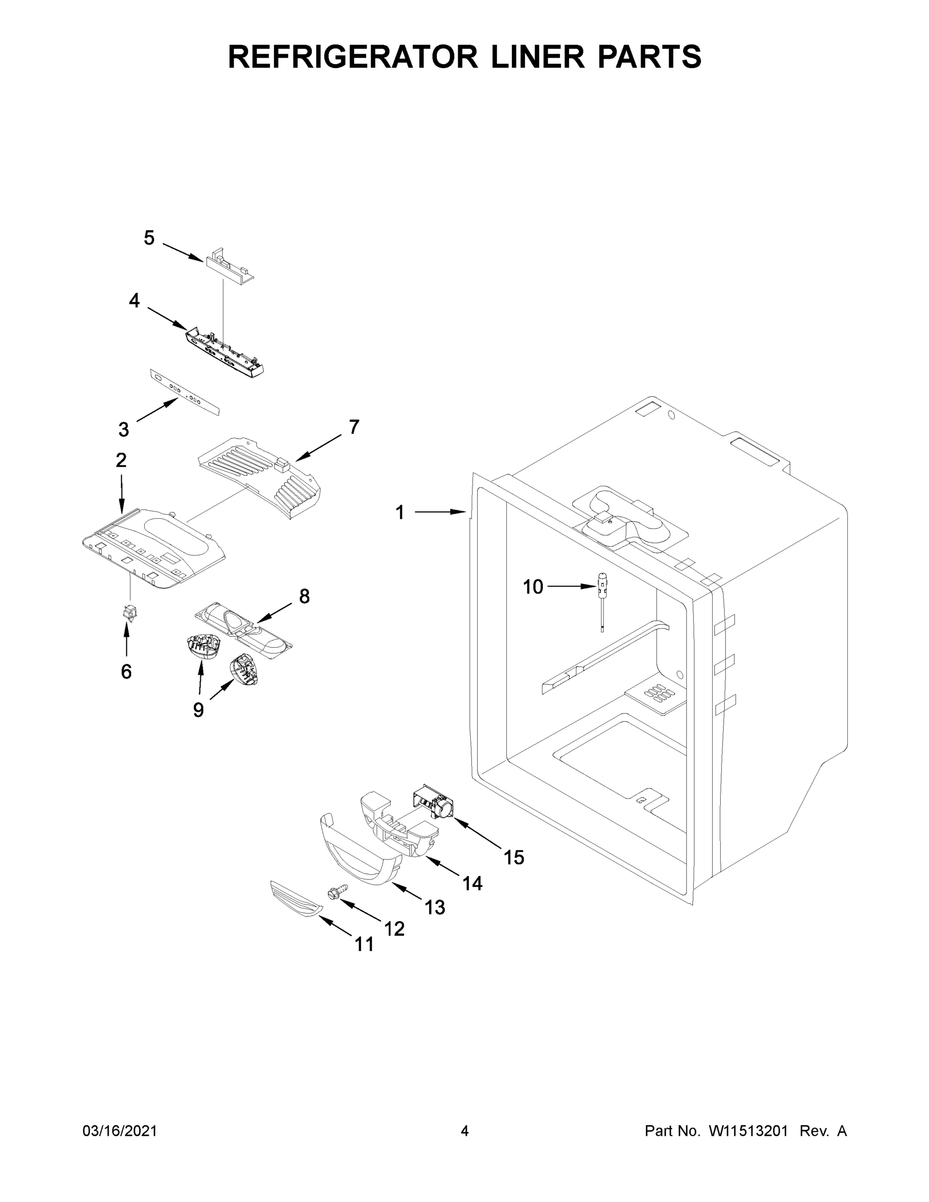 03 - REFRIGERATOR LINER PARTS