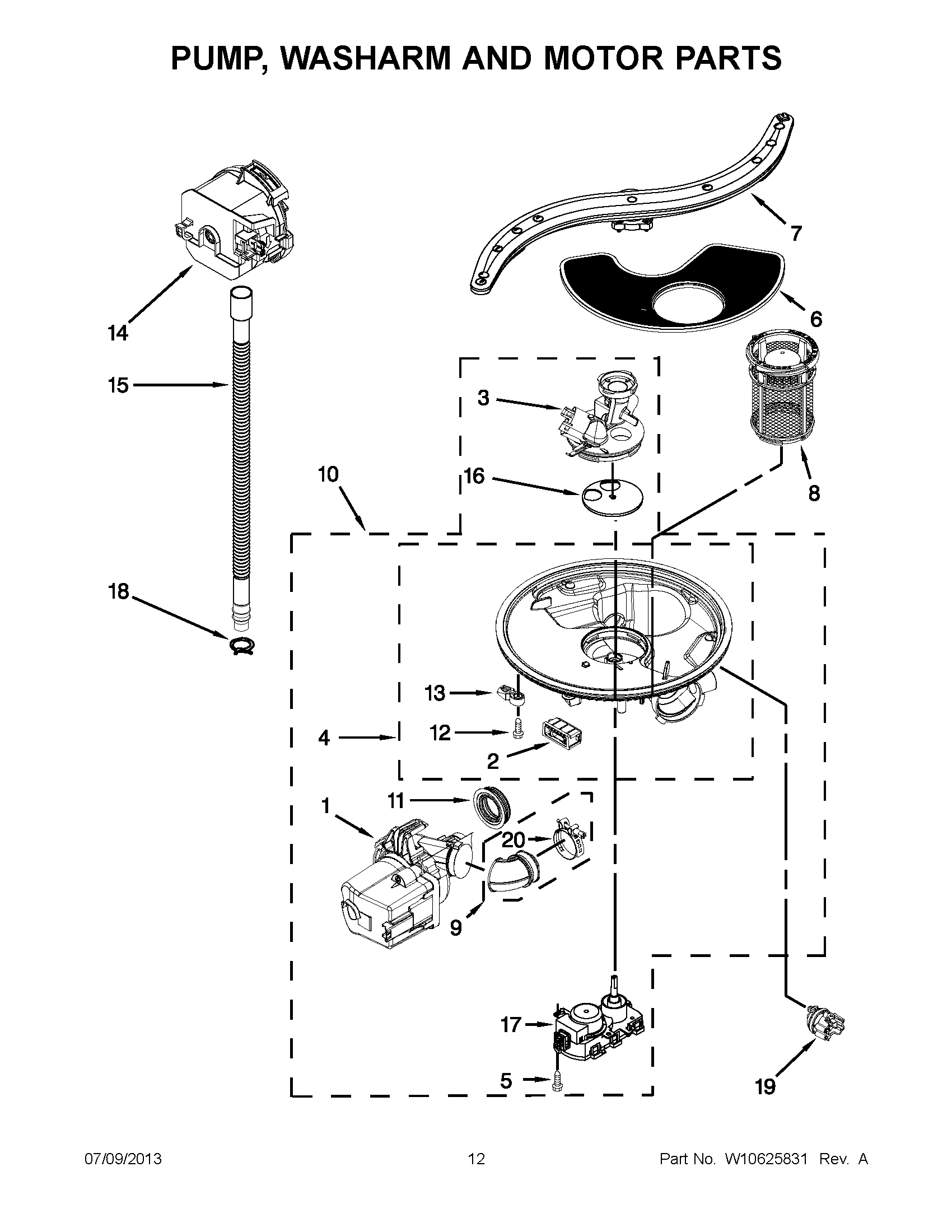 06 - PUMP, WASHARM AND MOTOR PARTS