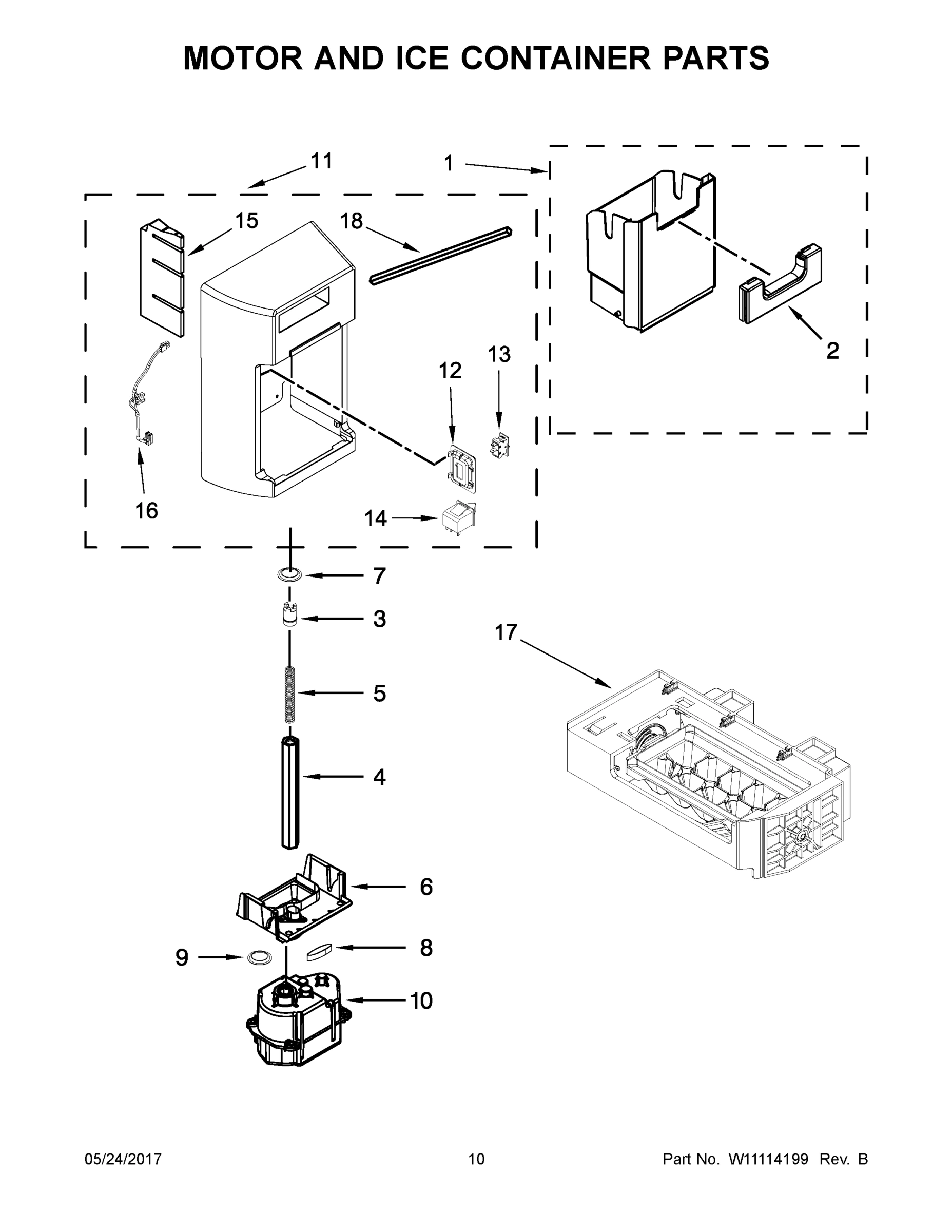 06 - MOTOR AND ICE CONTAINER PARTS