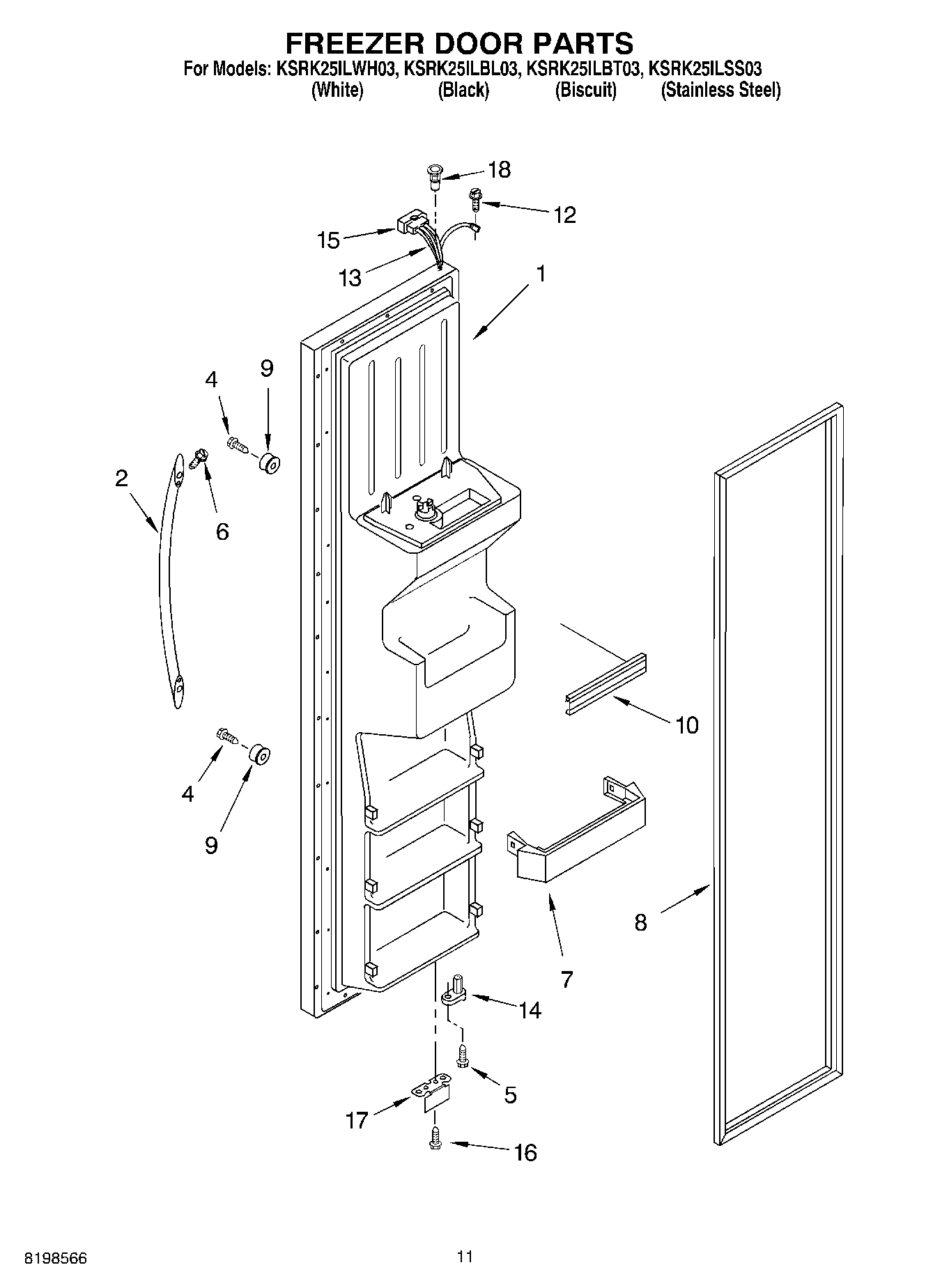 07 - FREEZER DOOR PARTS