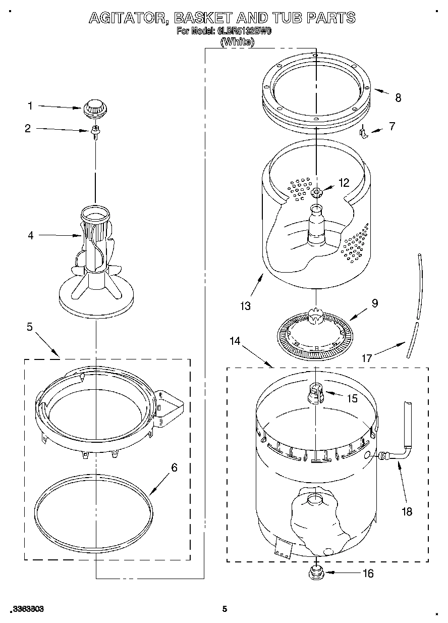 04 - AGITATOR, BASKET AND TUB