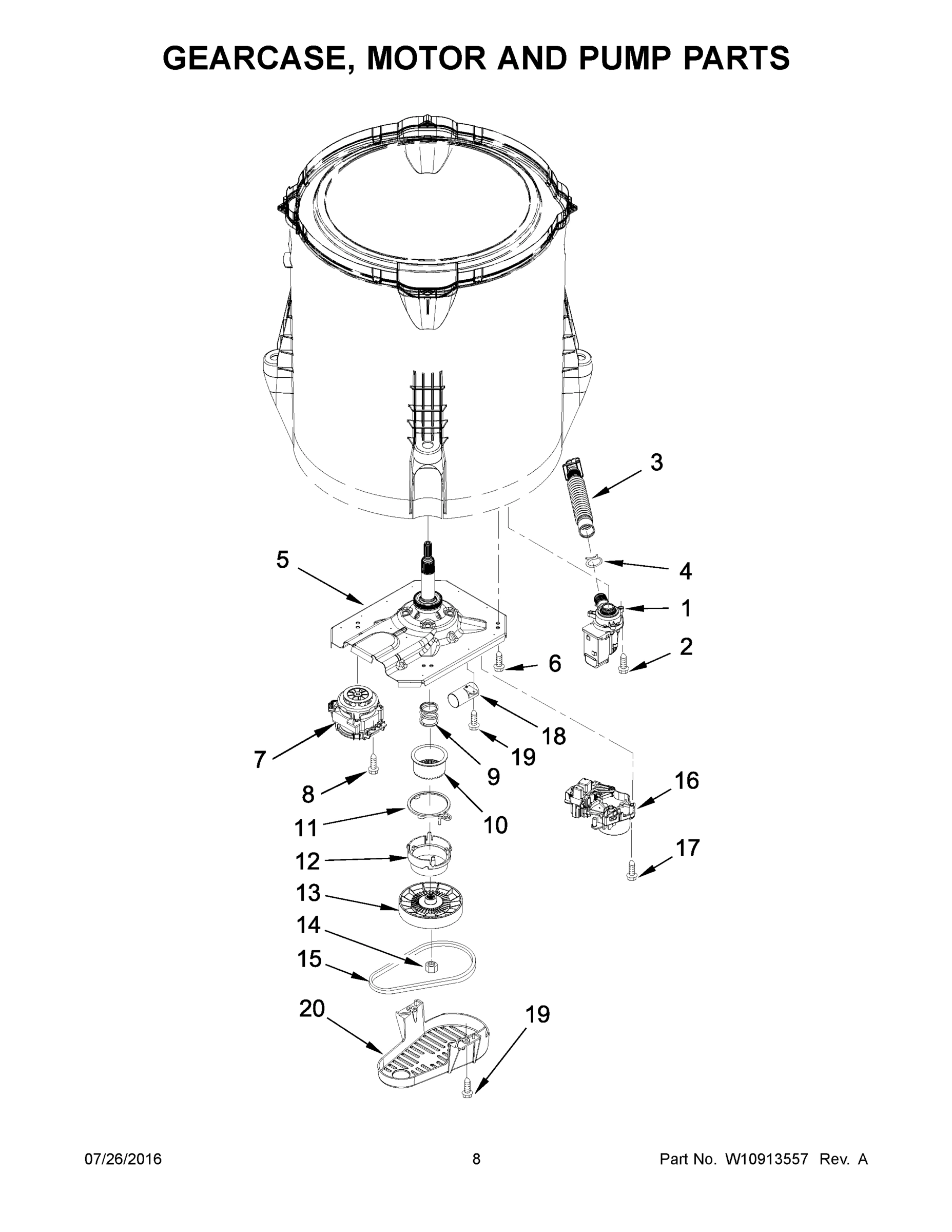 05 - GEARCASE, MOTOR AND PUMP PARTS