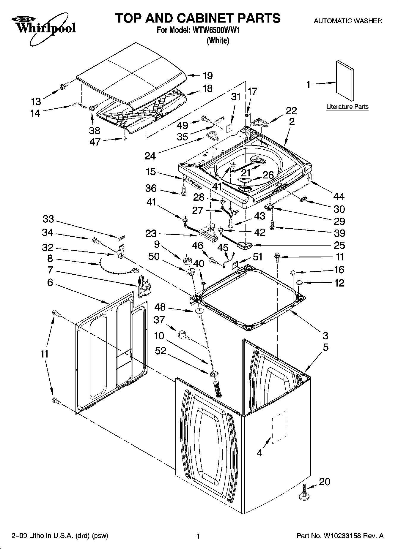 01 - TOP AND CABINET PARTS