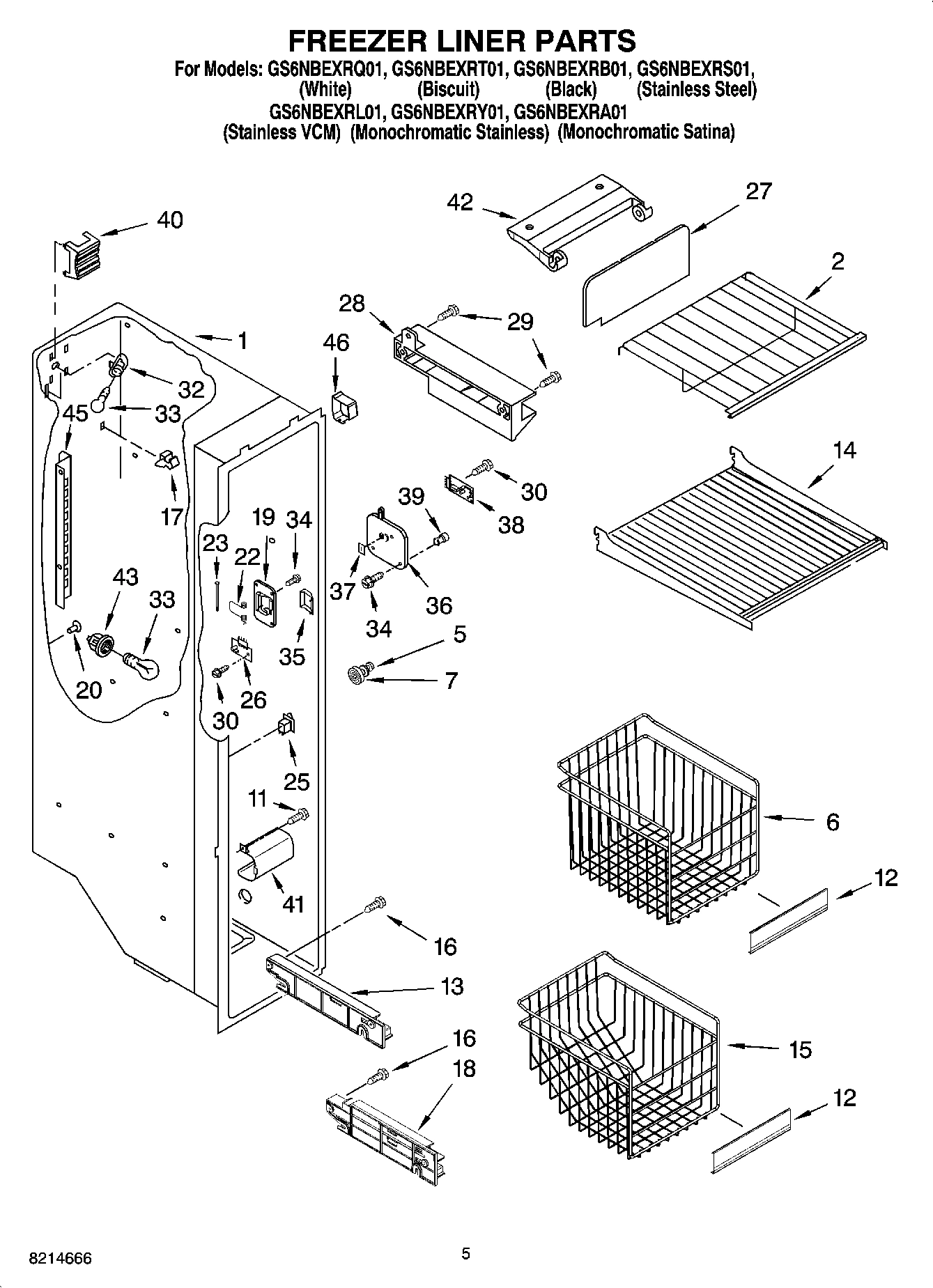 04 - FREEZER LINER PARTS