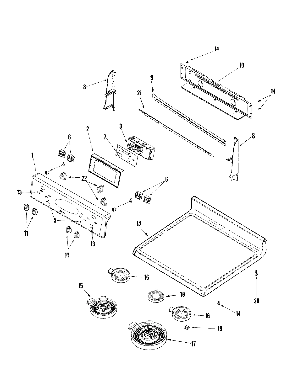 02 - CONTROL PANEL/TOP ASSEMBLY(STL)