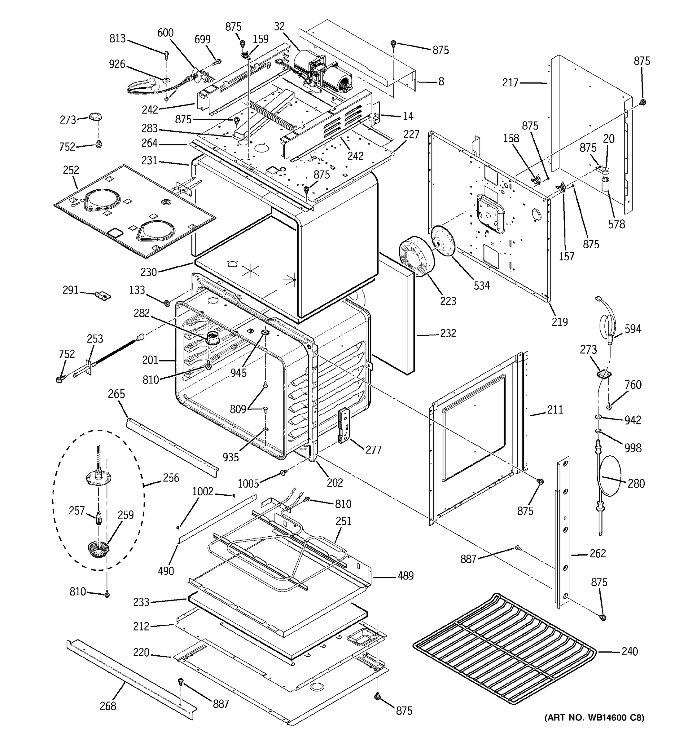 BODY WITH MICROWAVE SUPPORT