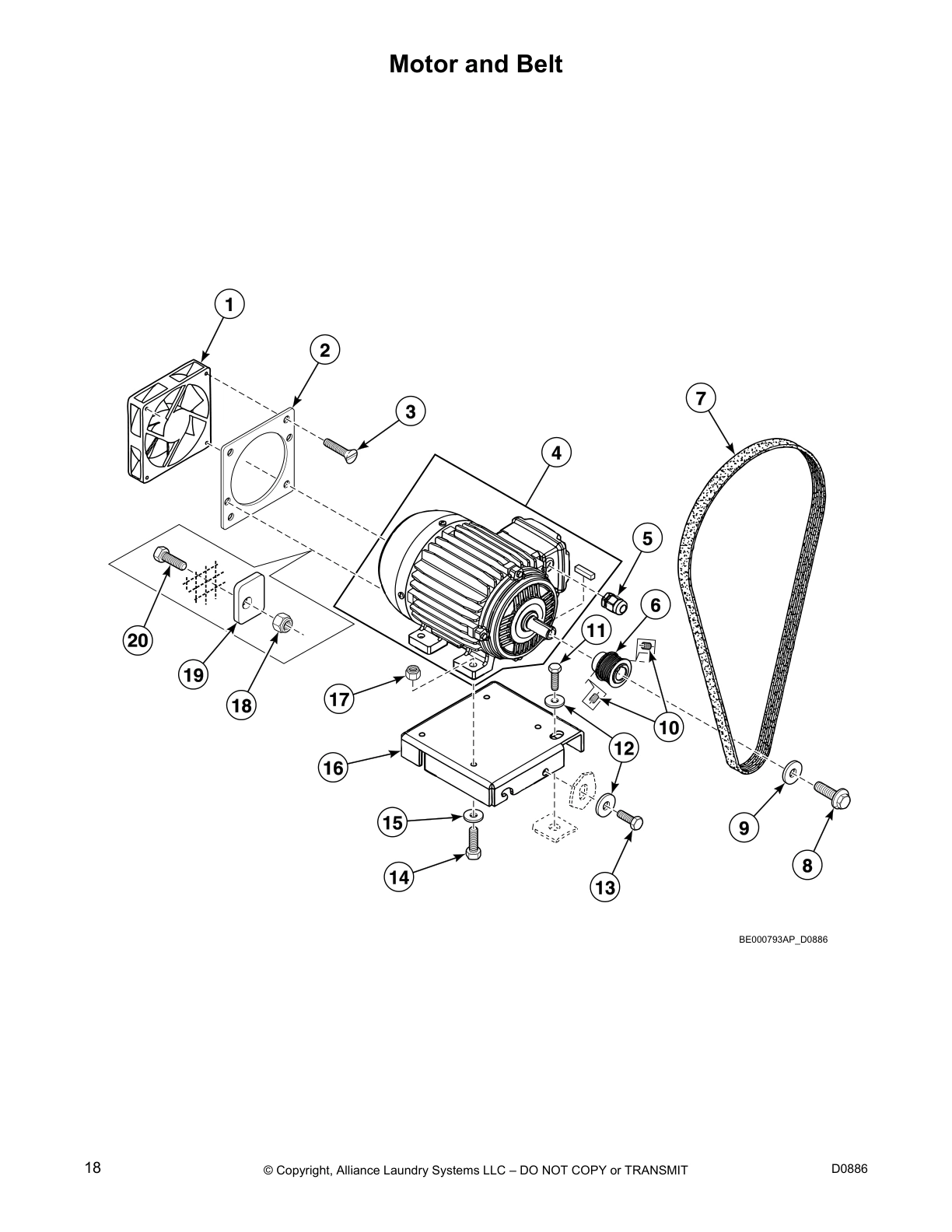 Motor and Belt