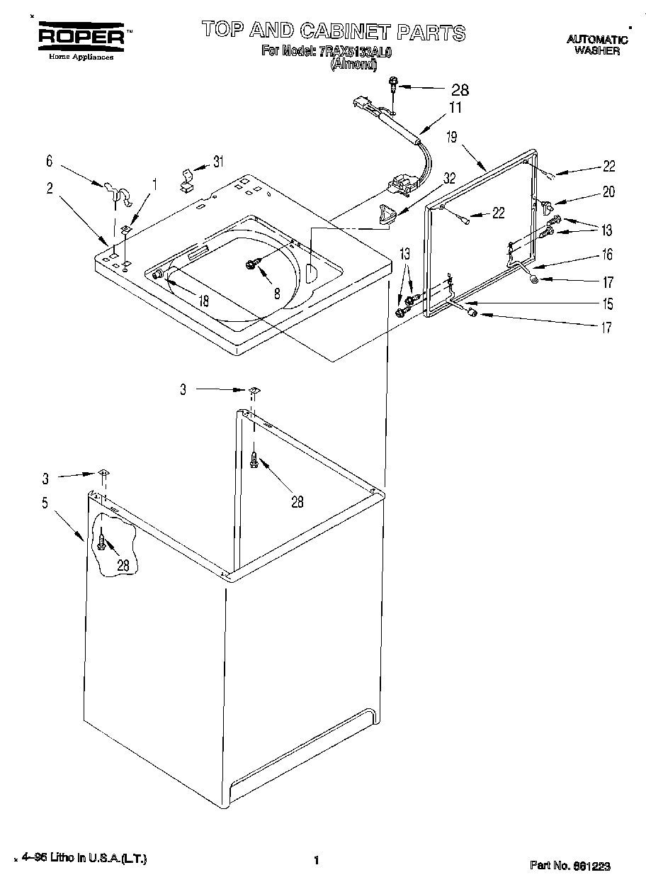 01 - TOP AND CABINET, LIT/OPTIONAL