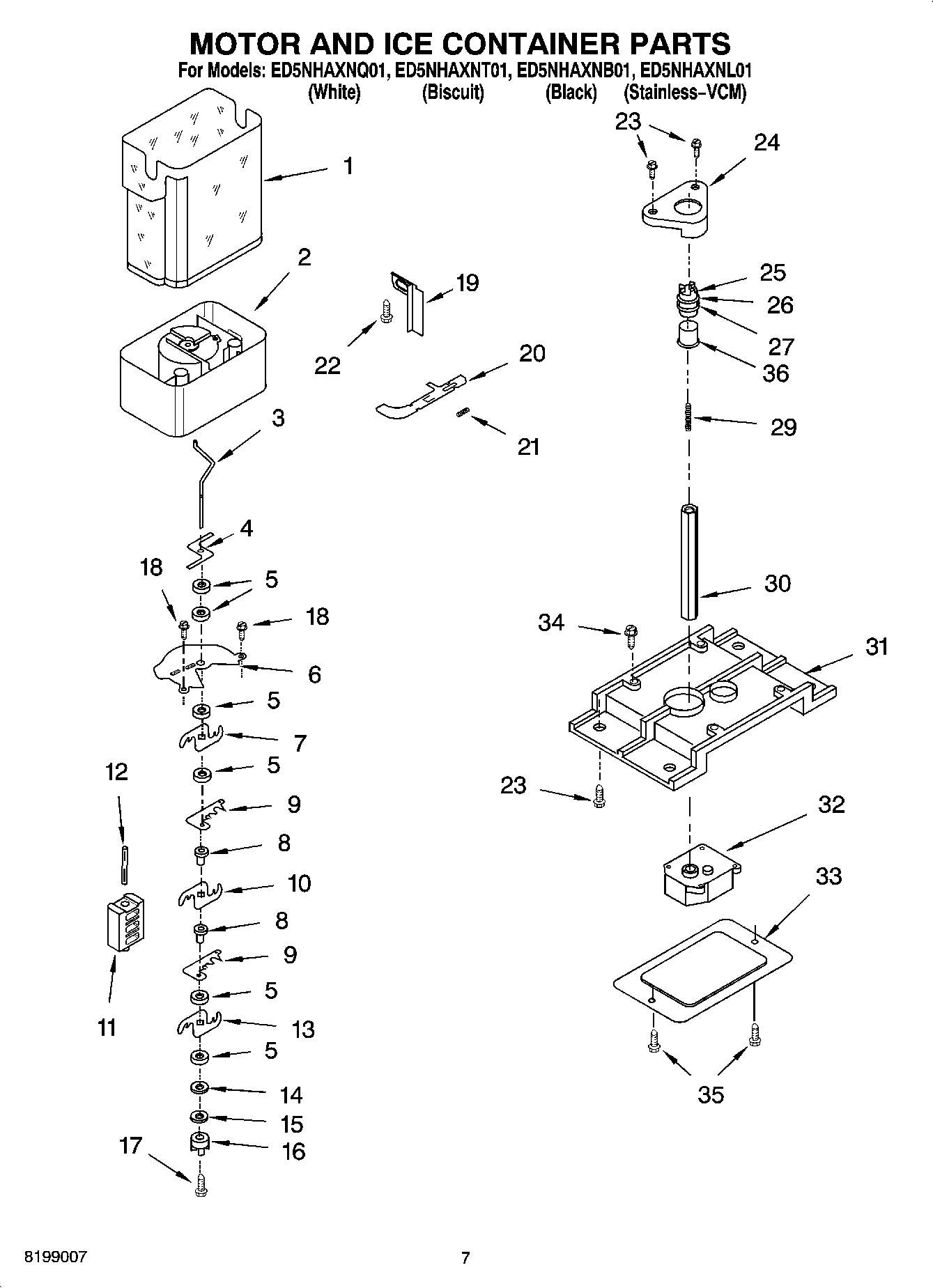 05 - MOTOR AND ICE CONTAINER PARTS
