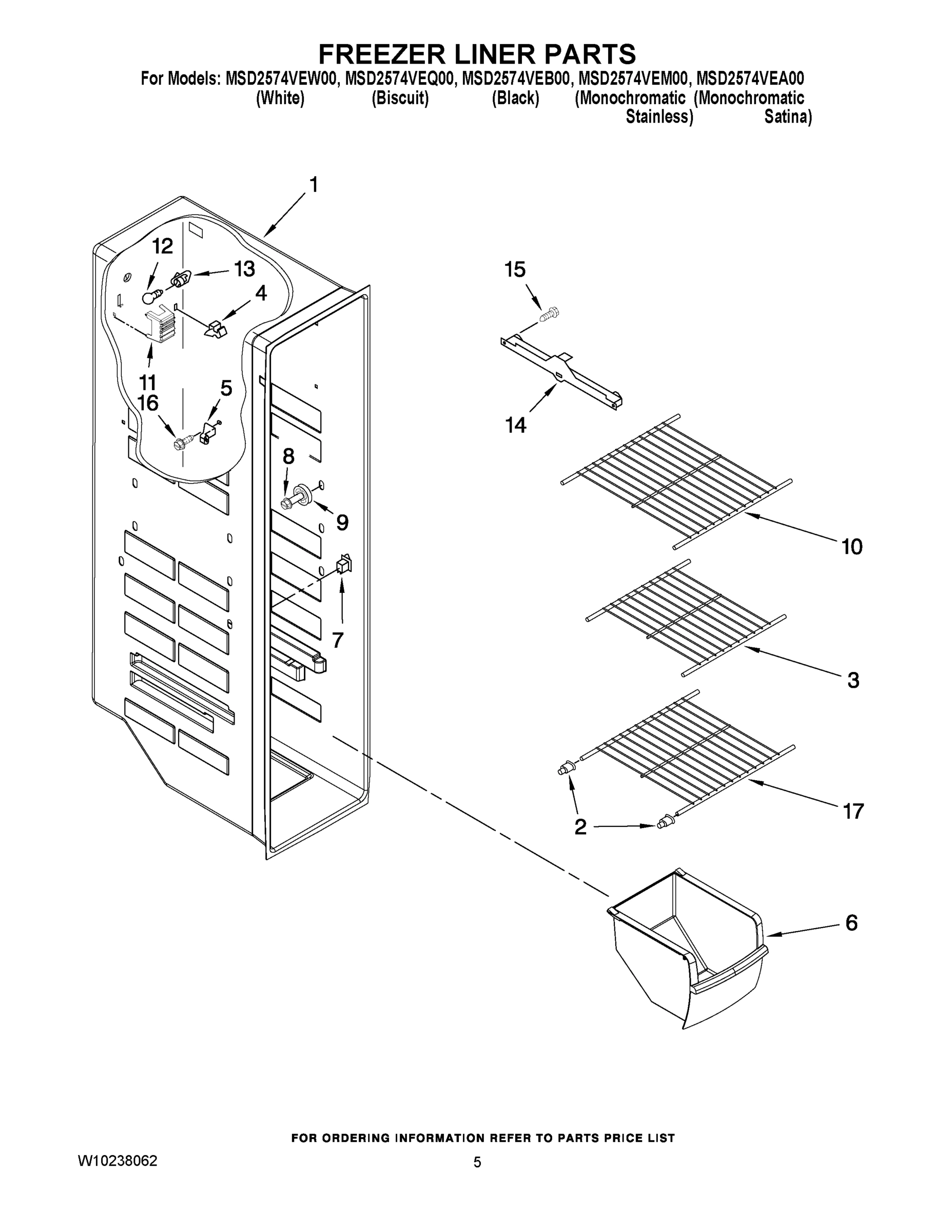 04 - FREEZER LINER PARTS
