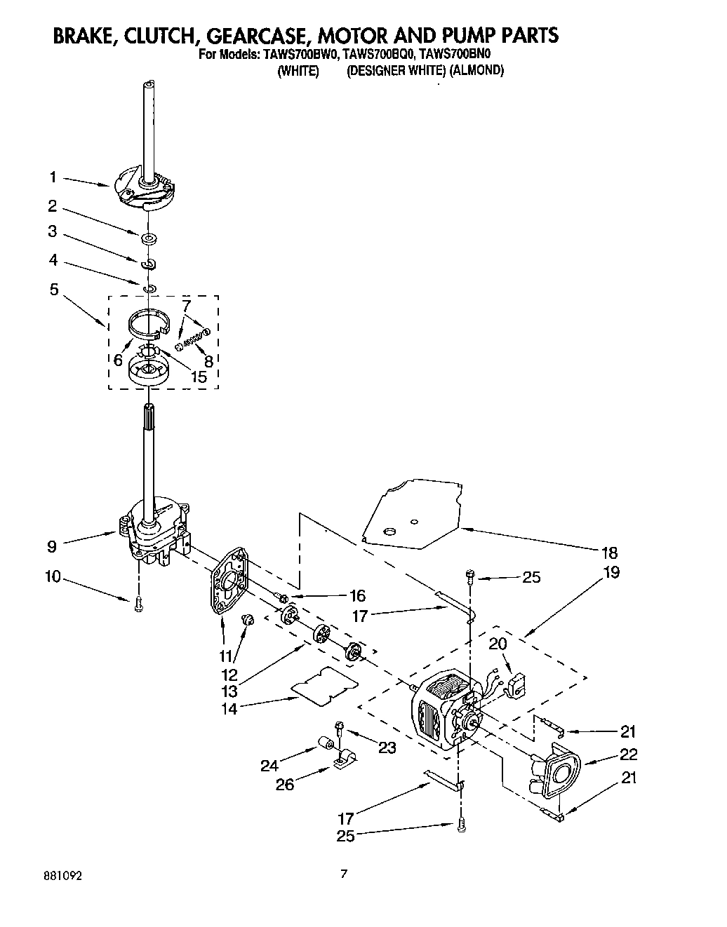 05 - BRAKE, CLUTCH, GEARCASE, MOTOR & PUMP
