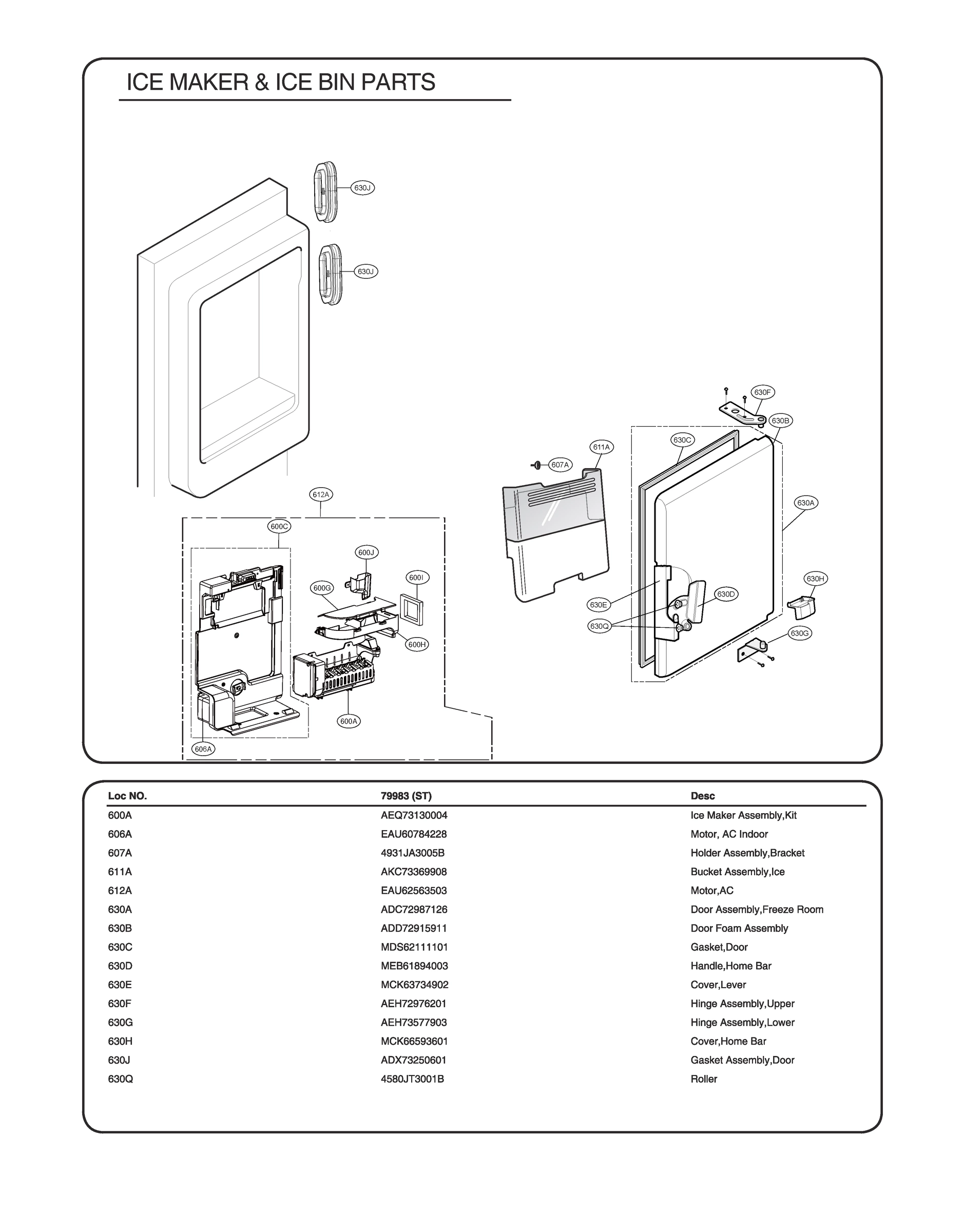 ICEMAKER & ICE BIN PARTS