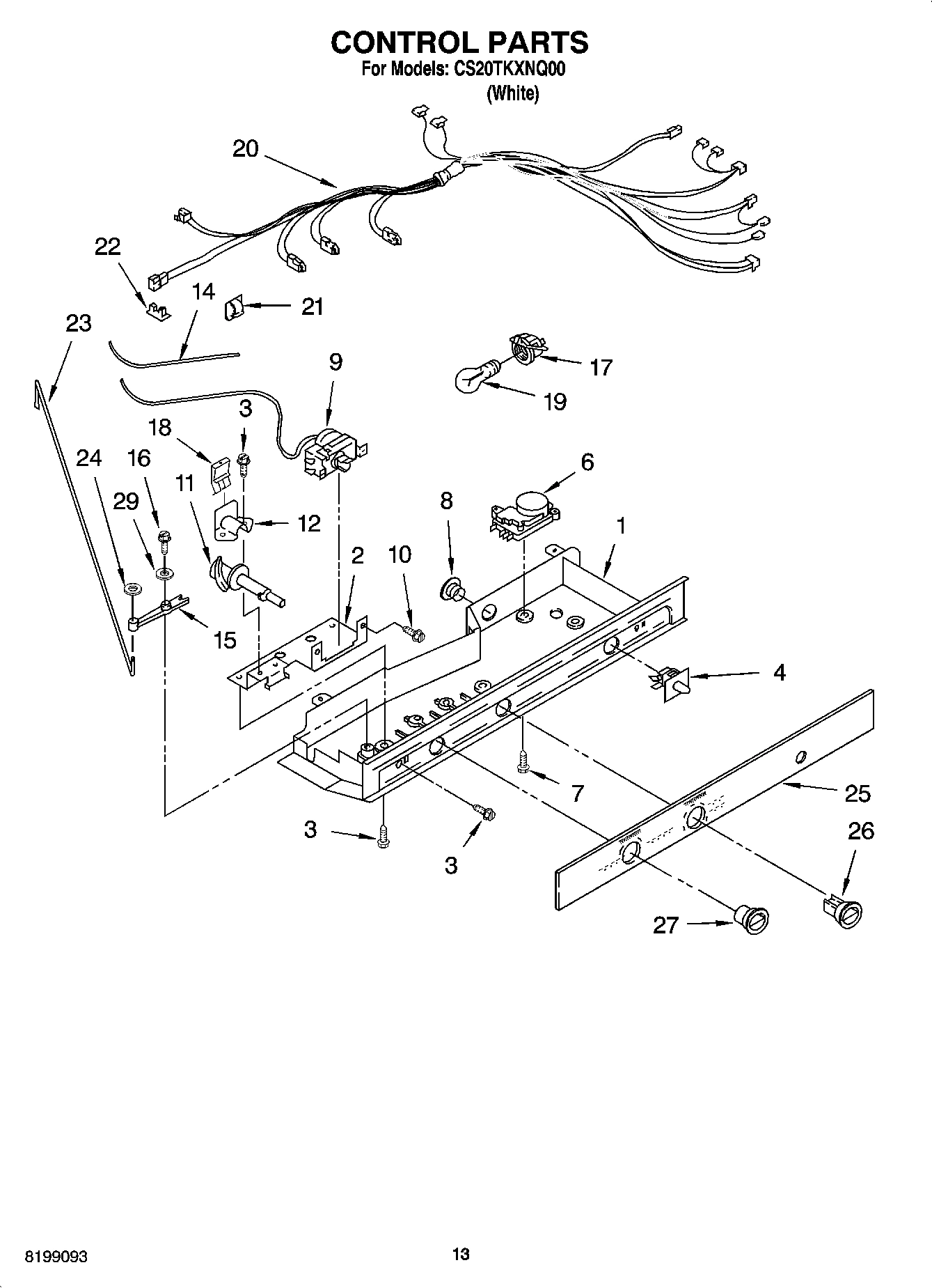 08 - CONTROL PARTS, PARTS NOT ILLUSTRATED