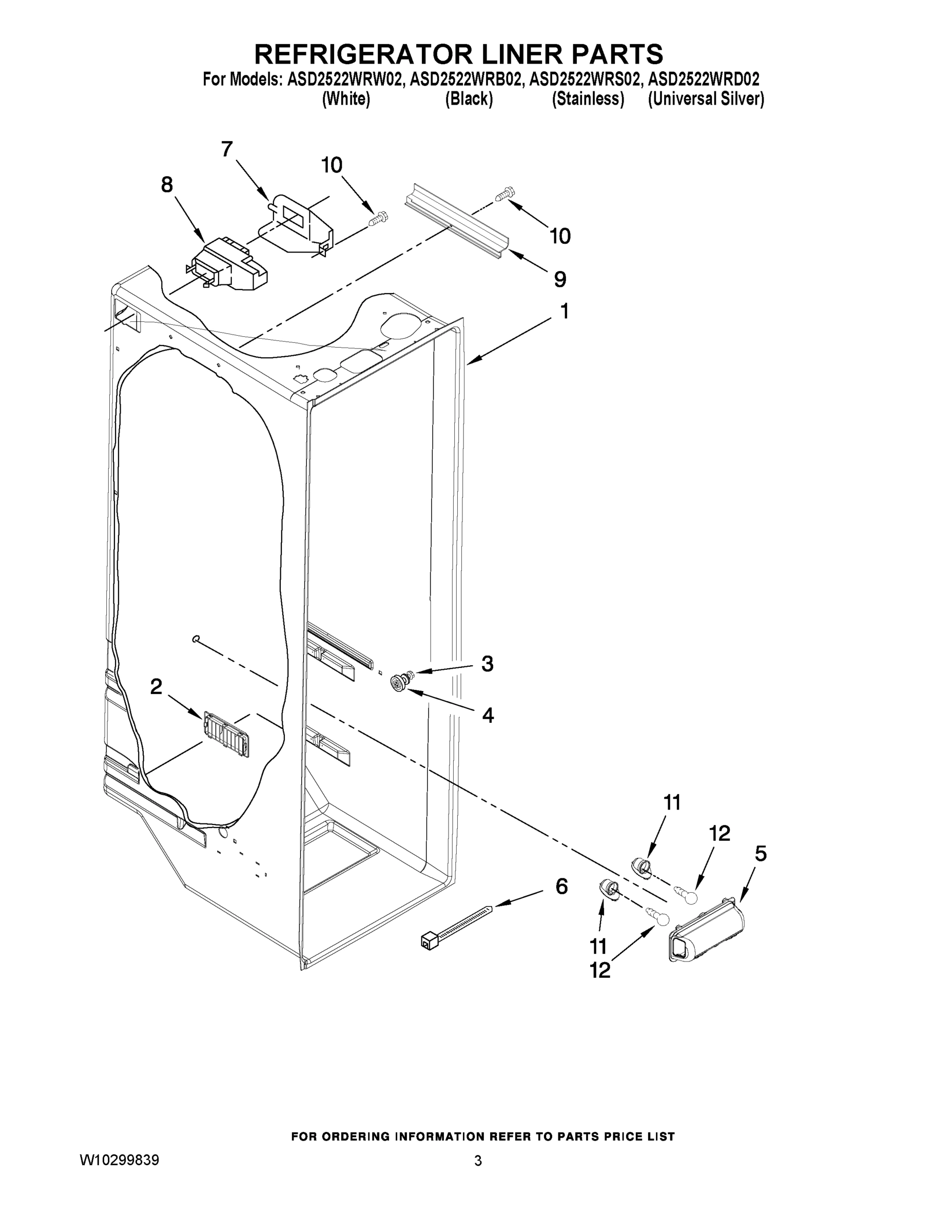 02 - REFRIGERATOR LINER PARTS