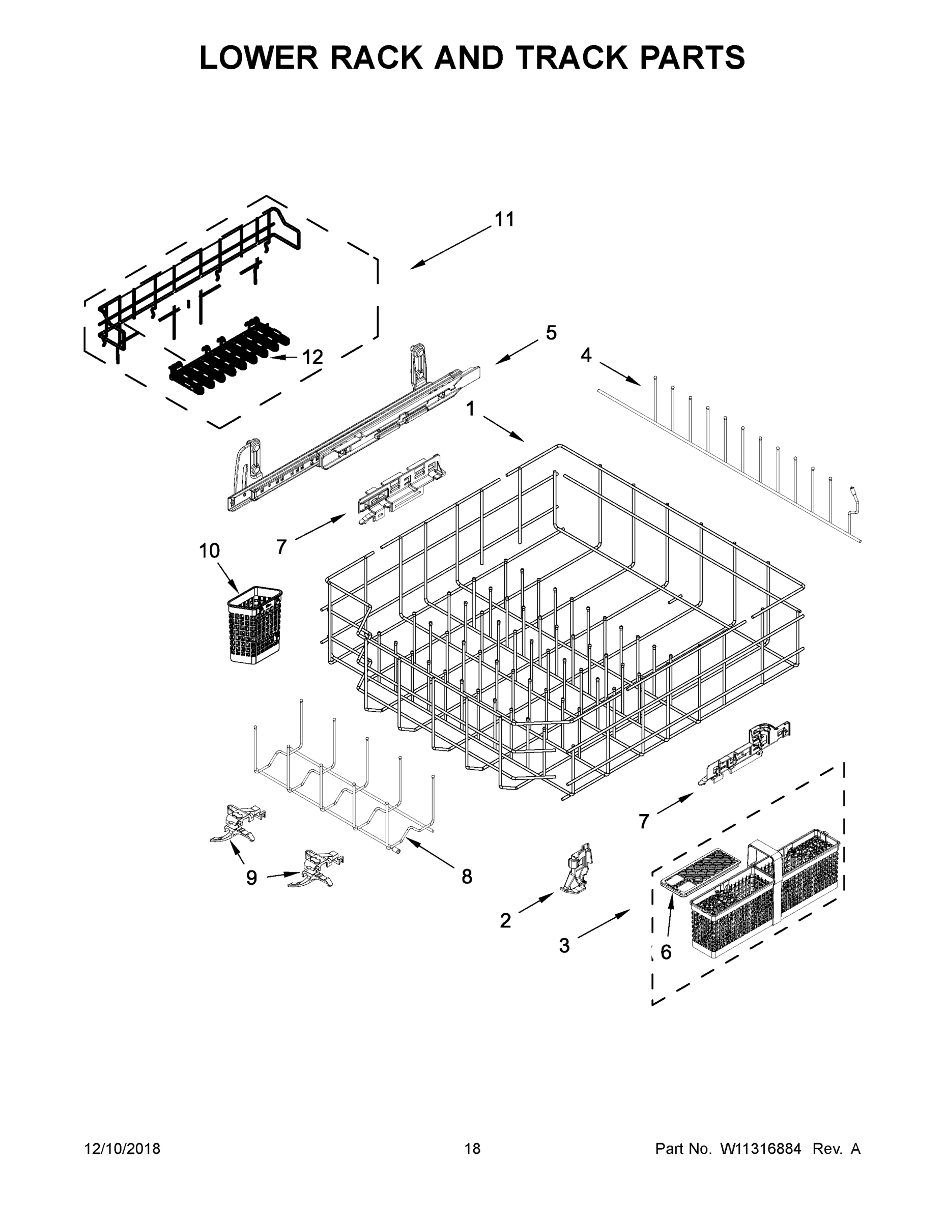 10 - LOWER RACK AND TRACK PARTS