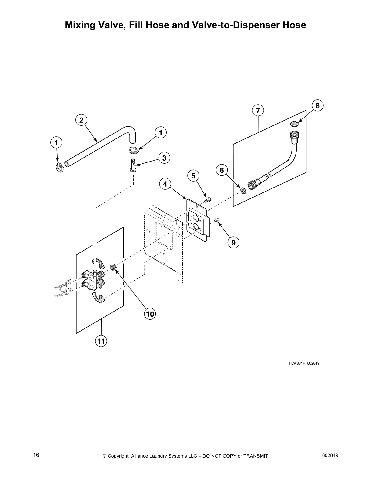Mixing Valve, Fill Hose and Valve-to-Dispenser Hose