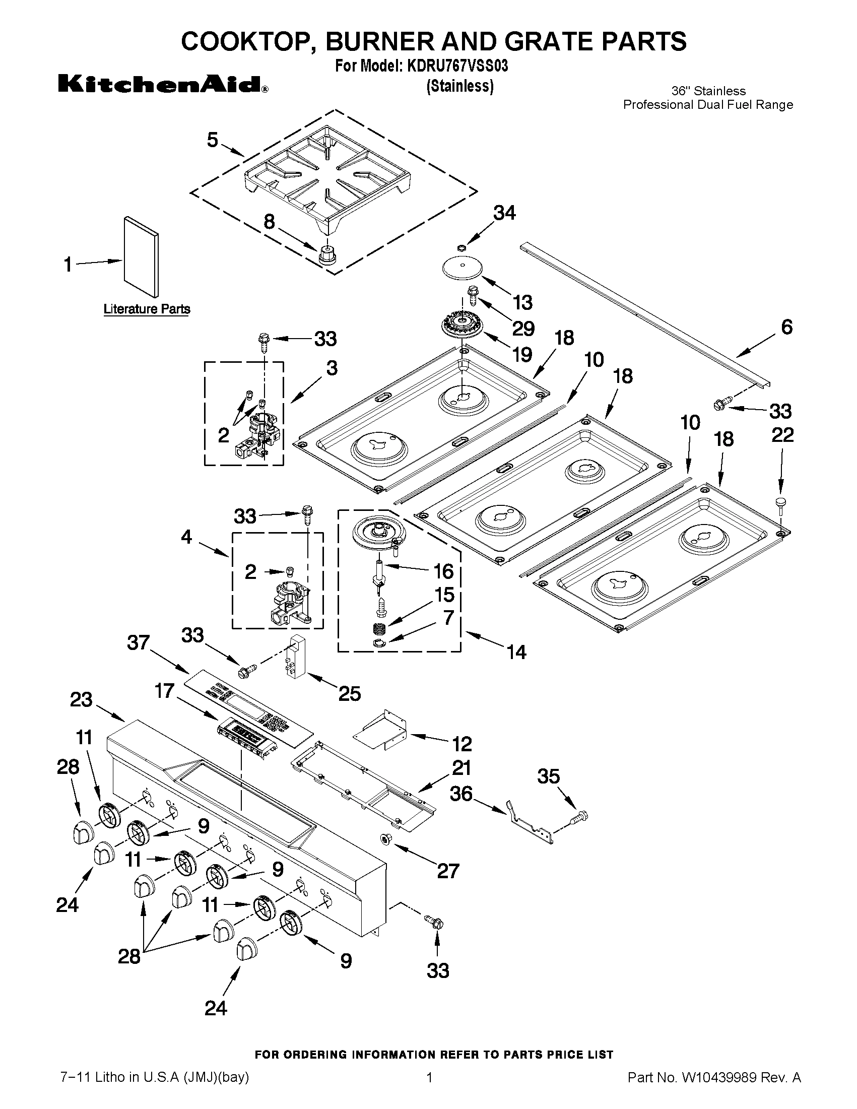 01 - COOKTOP, BURNER AND GRATE PARTS