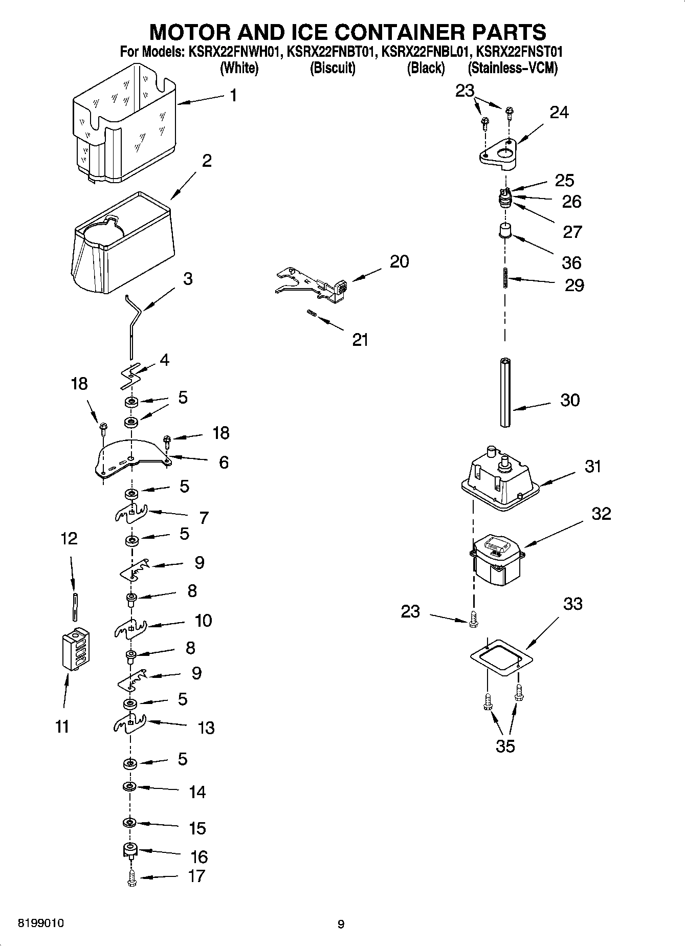 06 - MOTOR AND ICE CONTAINER PARTS