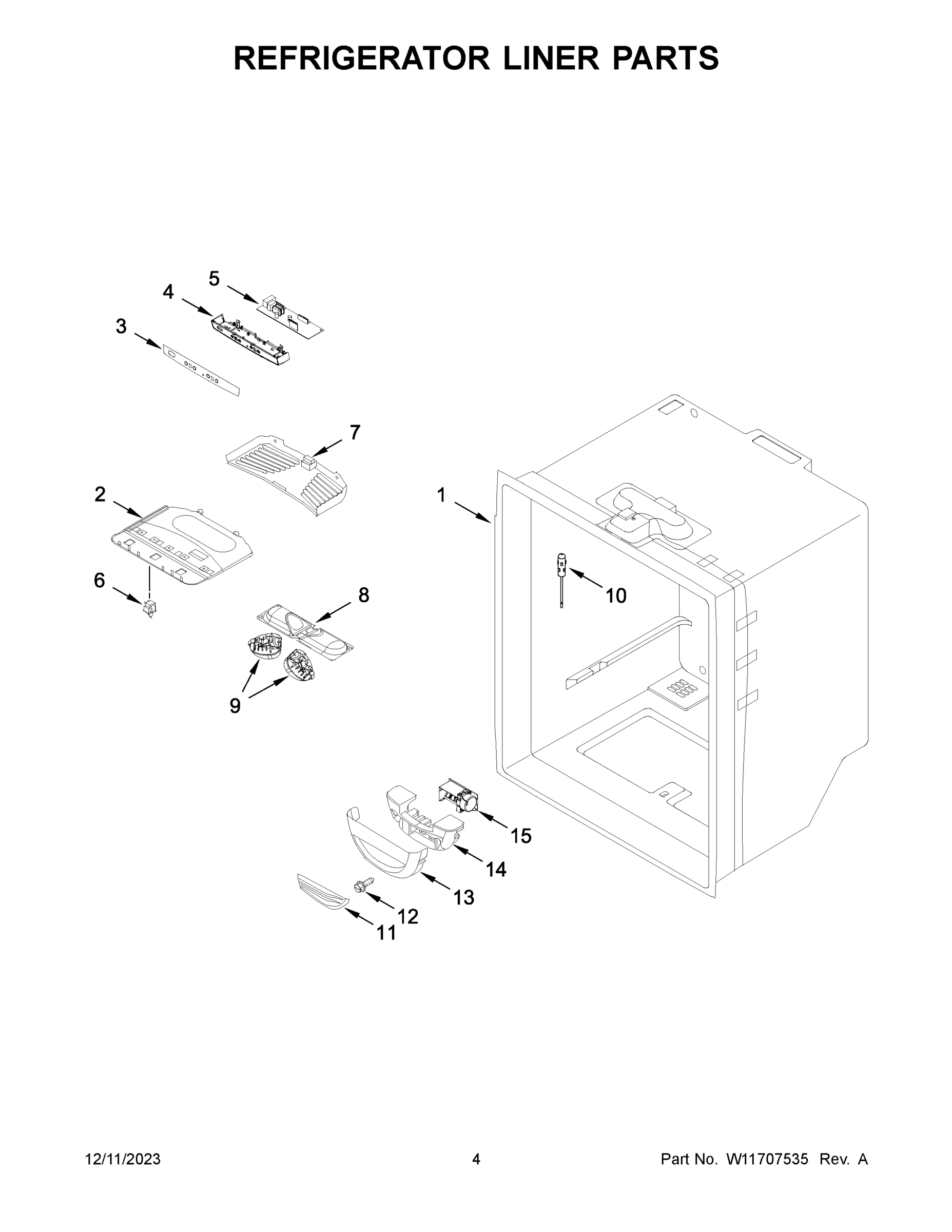 03 - REFRIGERATOR LINER PARTS