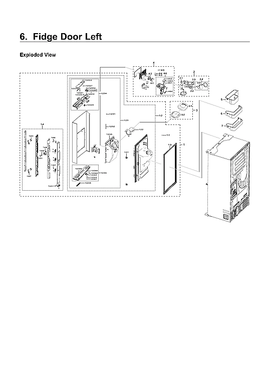 LEFT REFRIGERATOR PARTS
