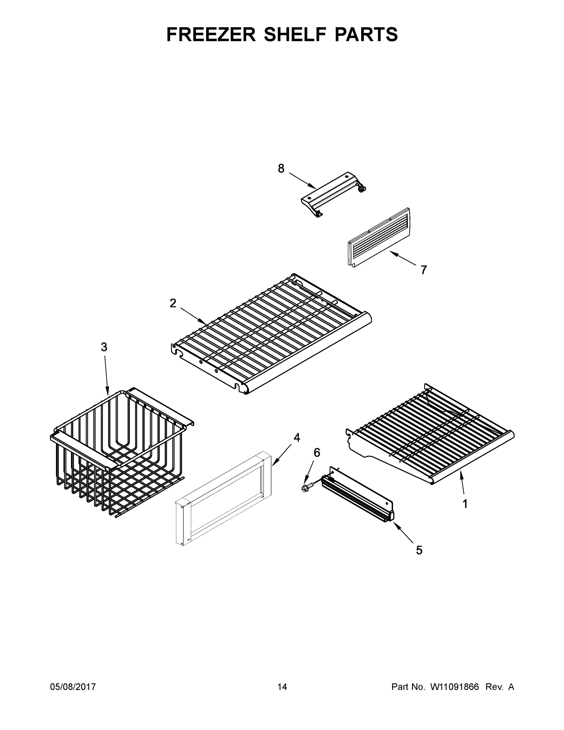 08 - FREEZER SHELF PARTS