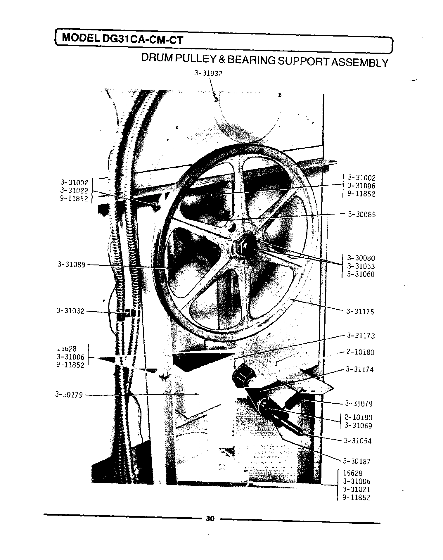 11 - DRUM PULLEY & BEARING SUPPORT ASSEMBLY