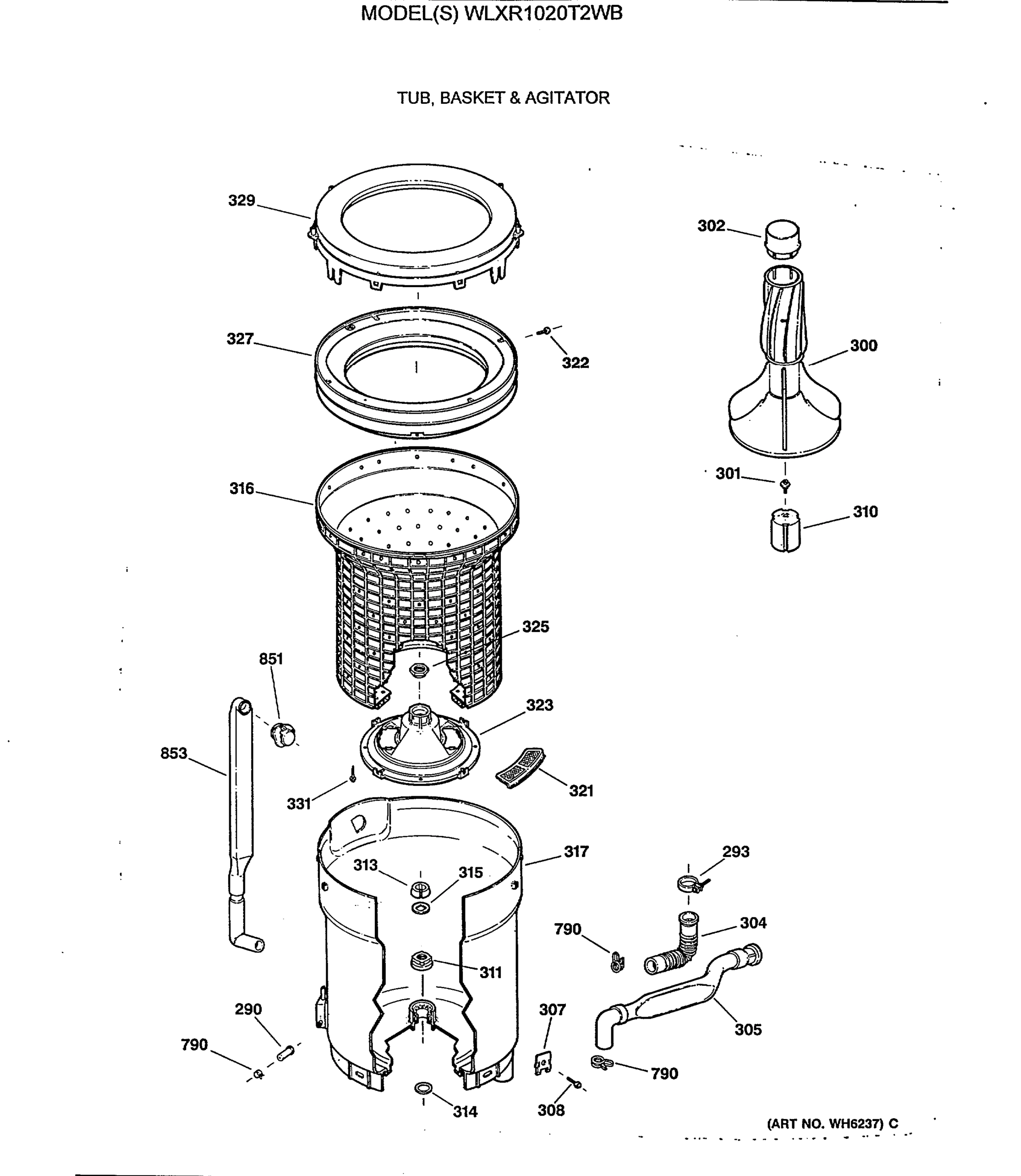 TUB, BASKET & AGITATOR