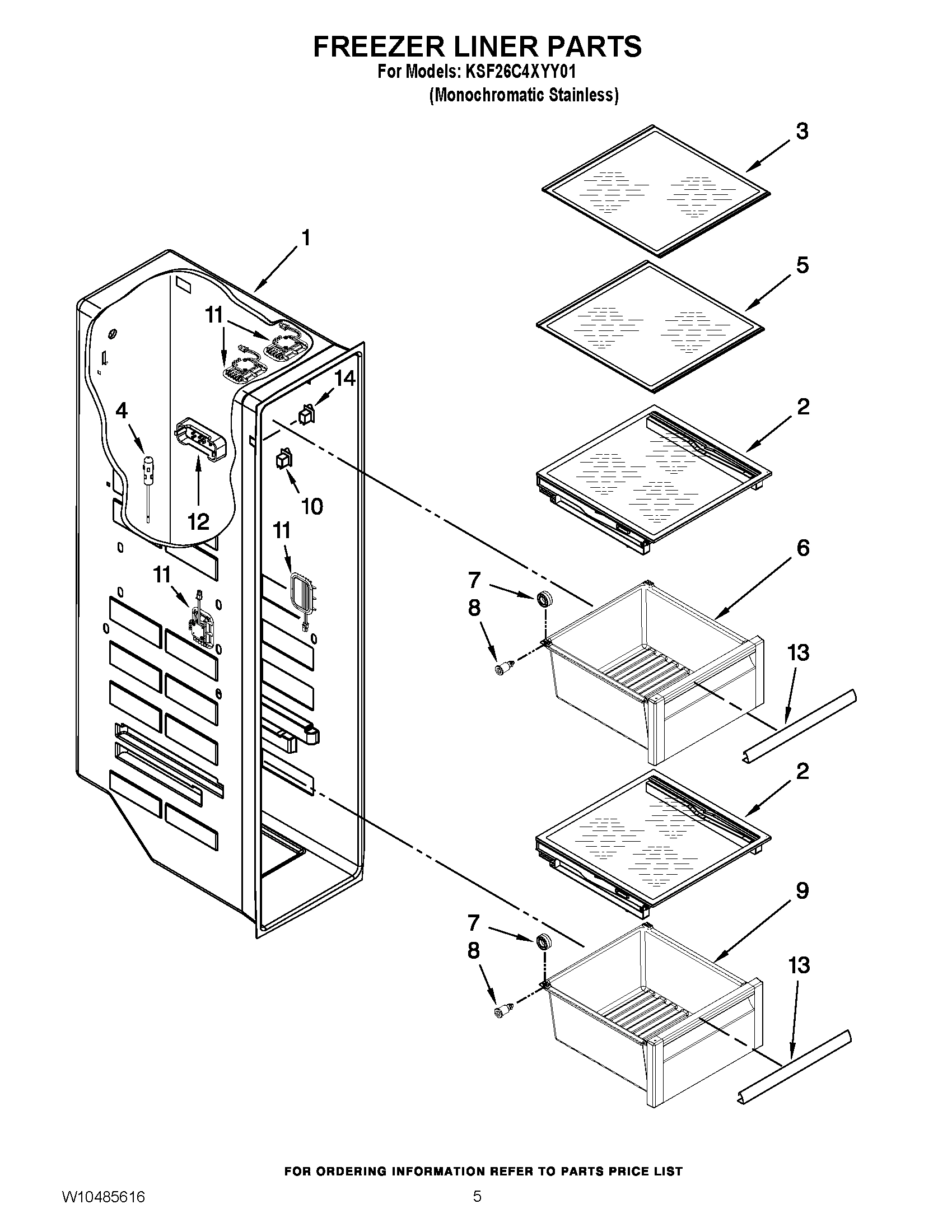 04 - FREEZER LINER PARTS