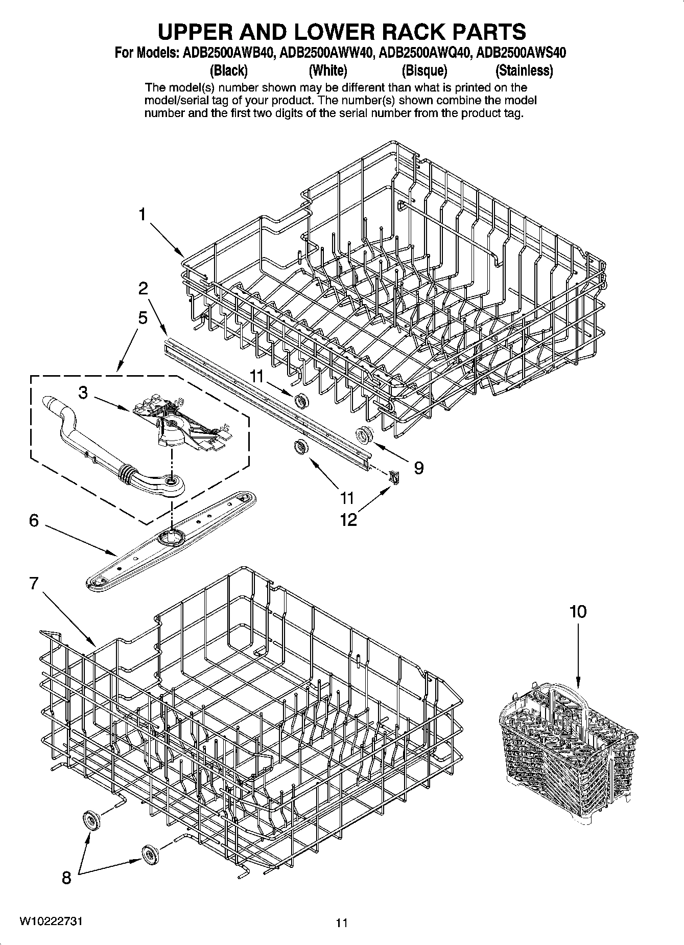 09 - UPPER AND LOWER RACK PARTS