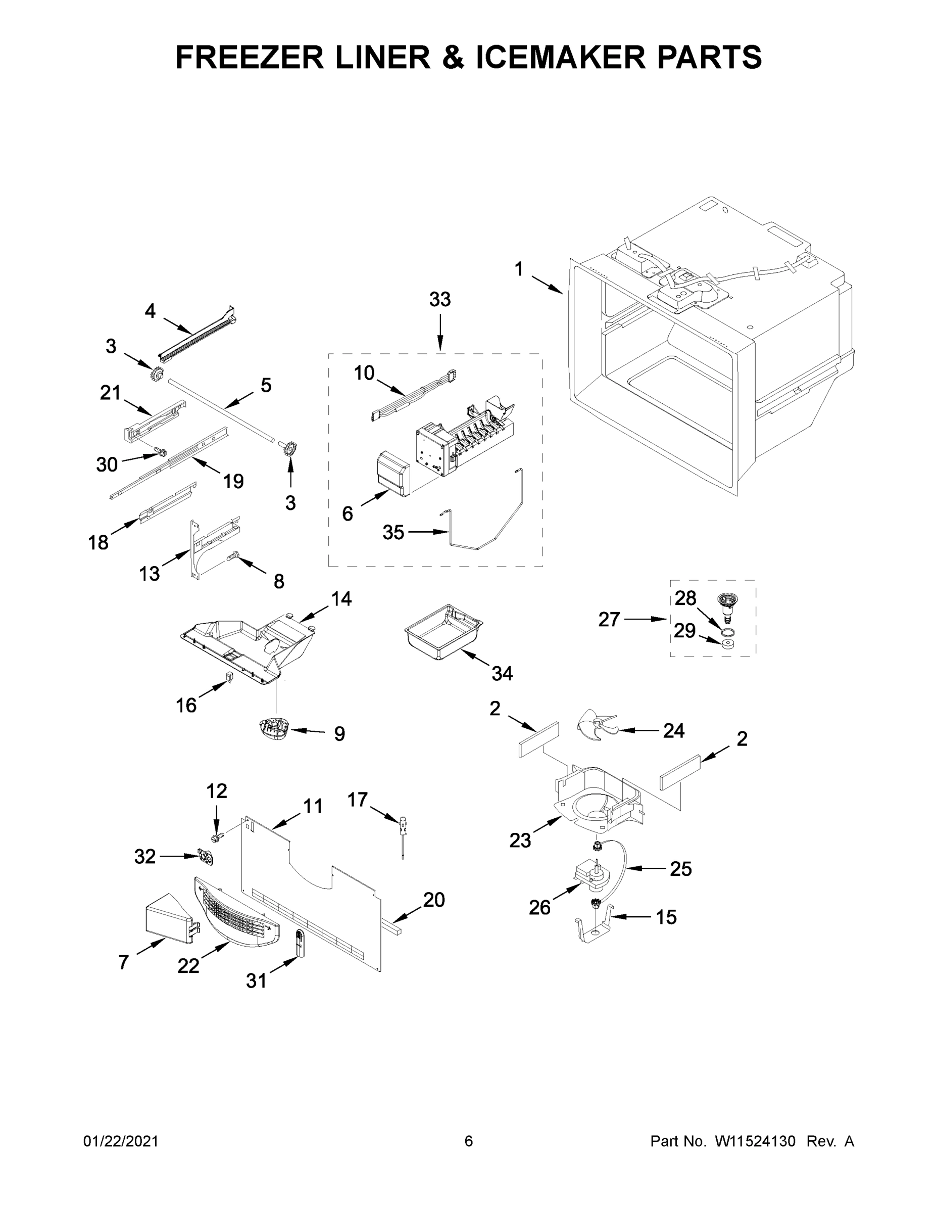04 - FREEZER LINER & ICEMAKER PARTS
