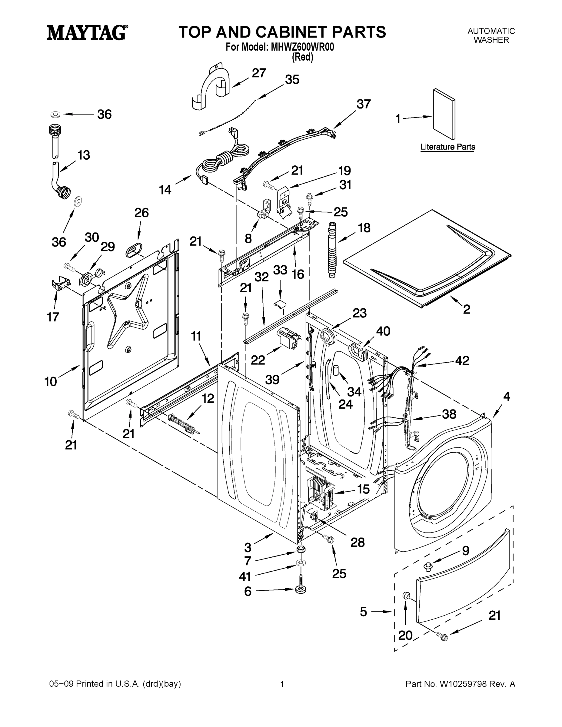 01 - TOP AND CABINET PARTS