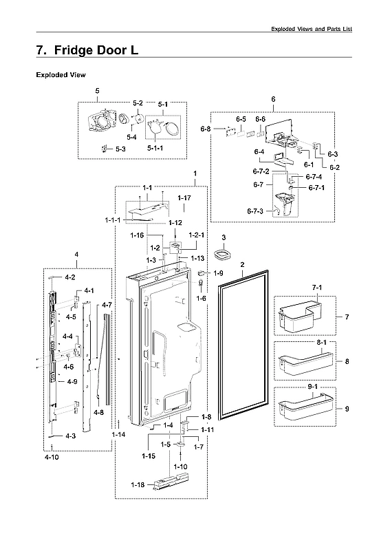 LEFT REFRIGERATOR PARTS