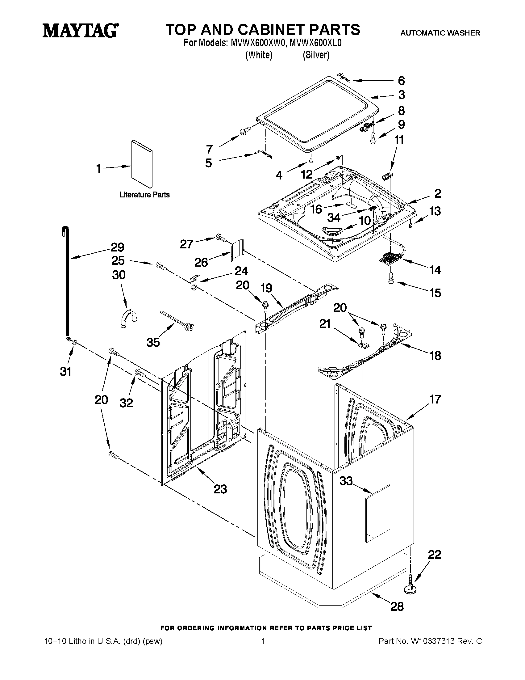 01 - TOP AND CABINET PARTS
