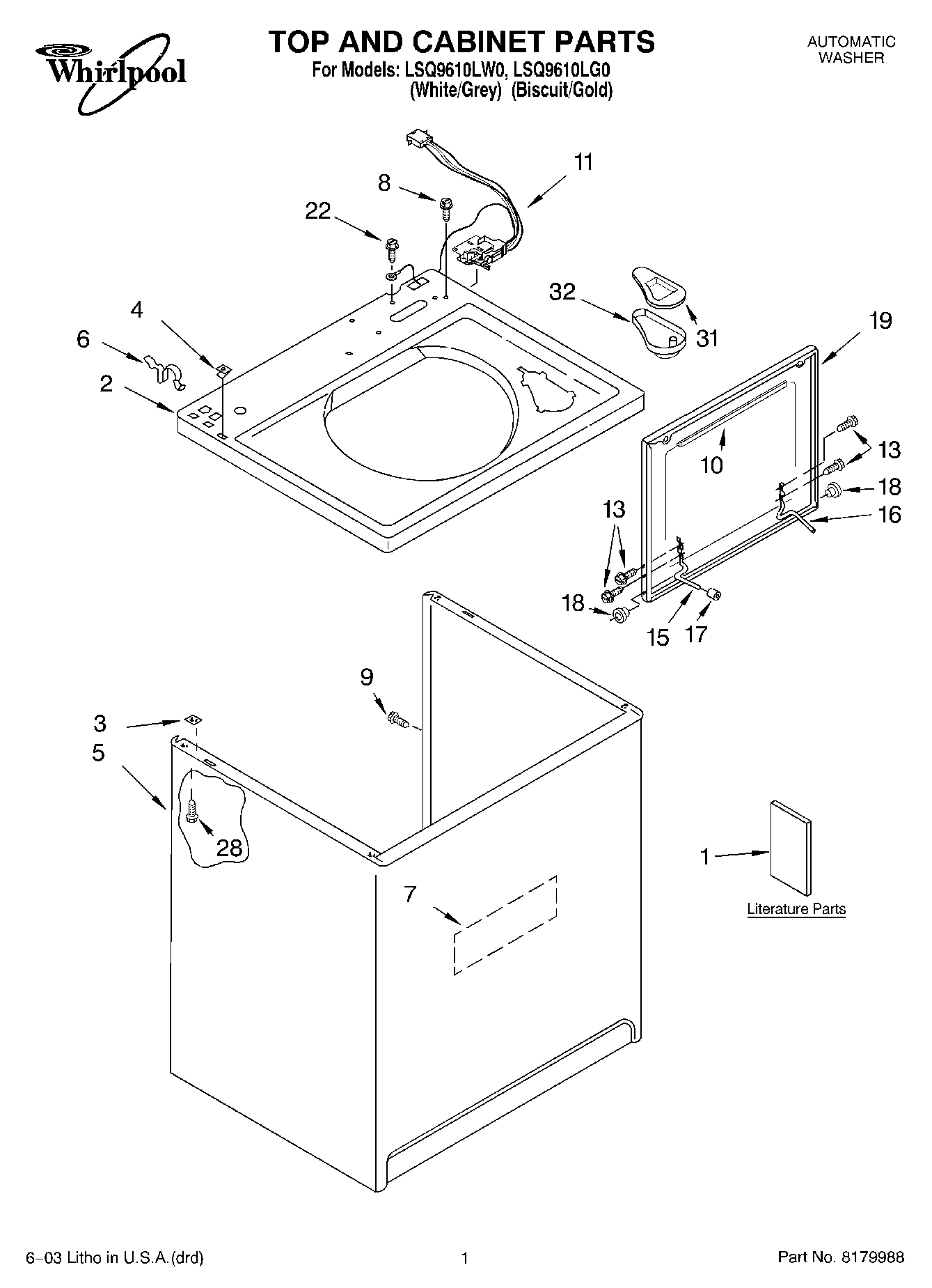 01 - TOP AND CABINET PARTS