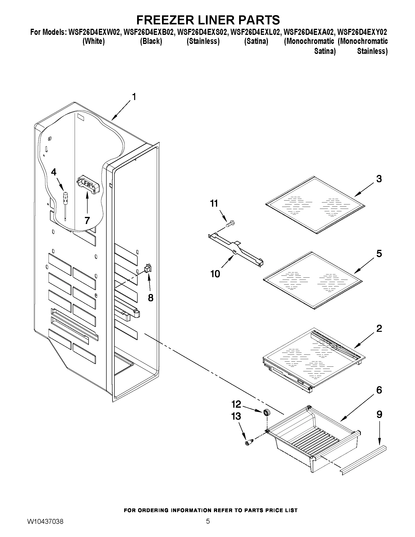 04 - FREEZER LINER PARTS