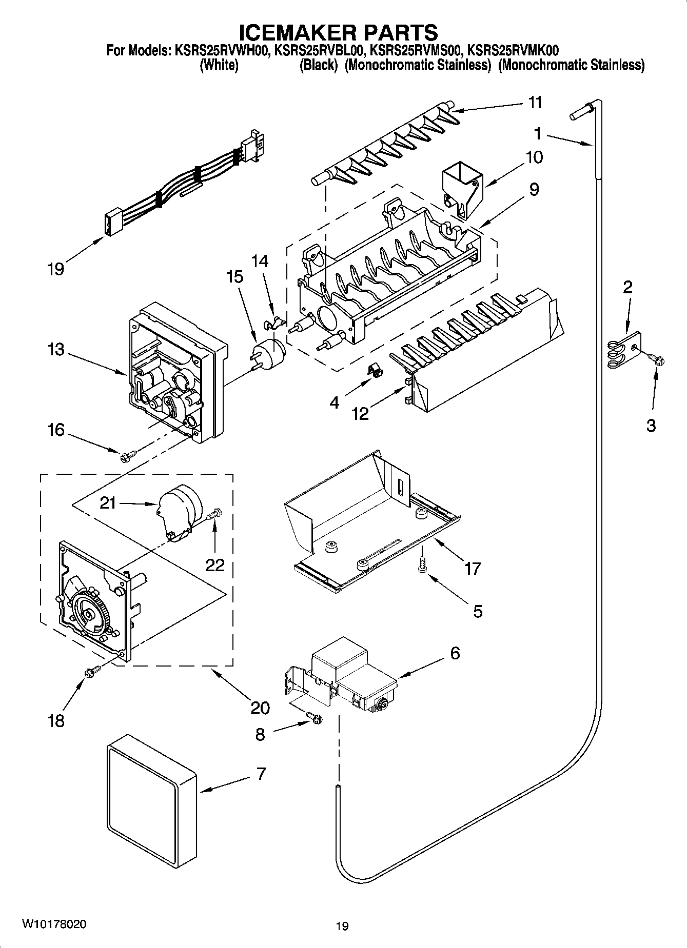 12 - ICEMAKER PARTS, OPTIONAL PARTS (NOT INCLUDED)