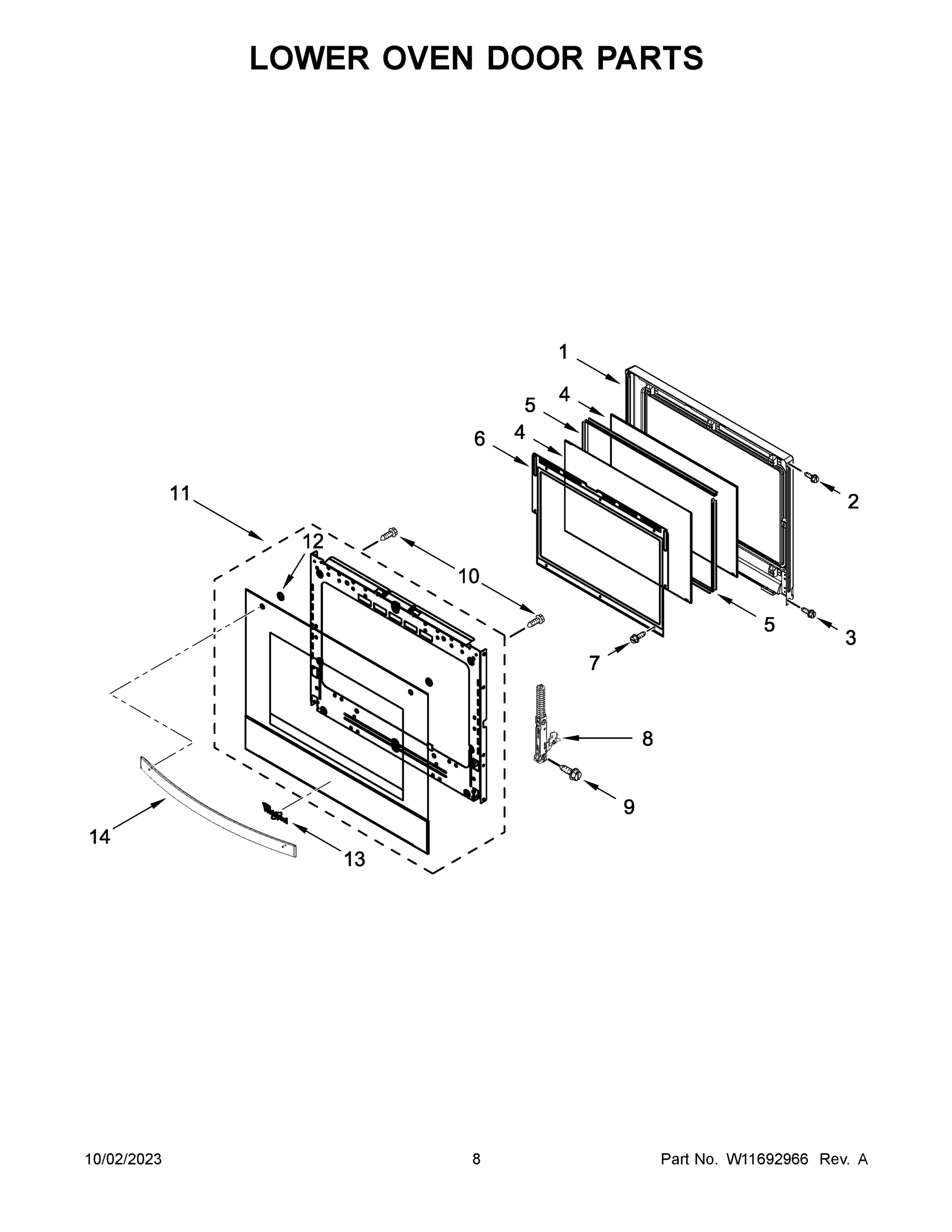 05 - LOWER OVEN DOOR PARTS
