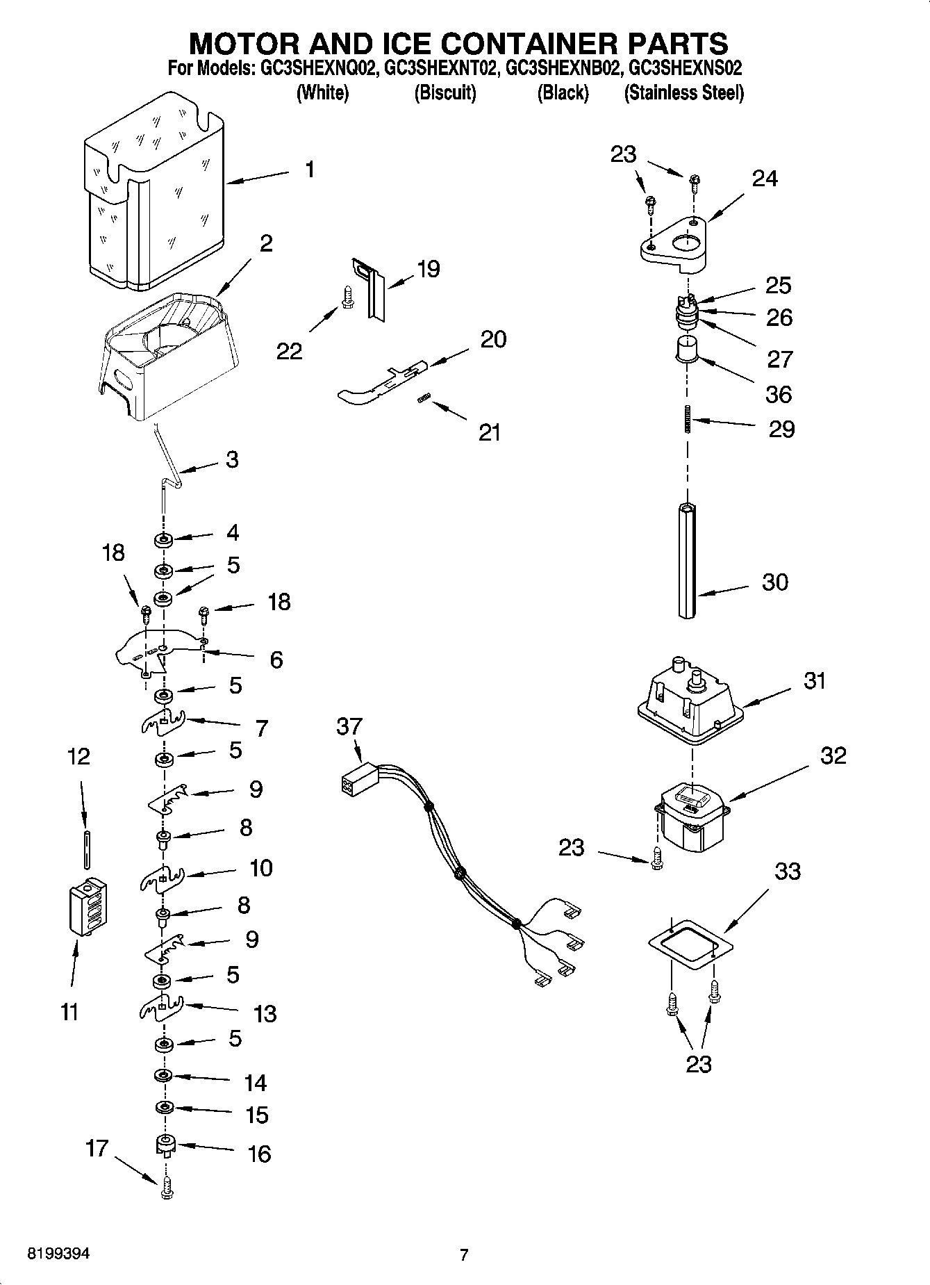 05 - MOTOR AND ICE CONTAINER PARTS
