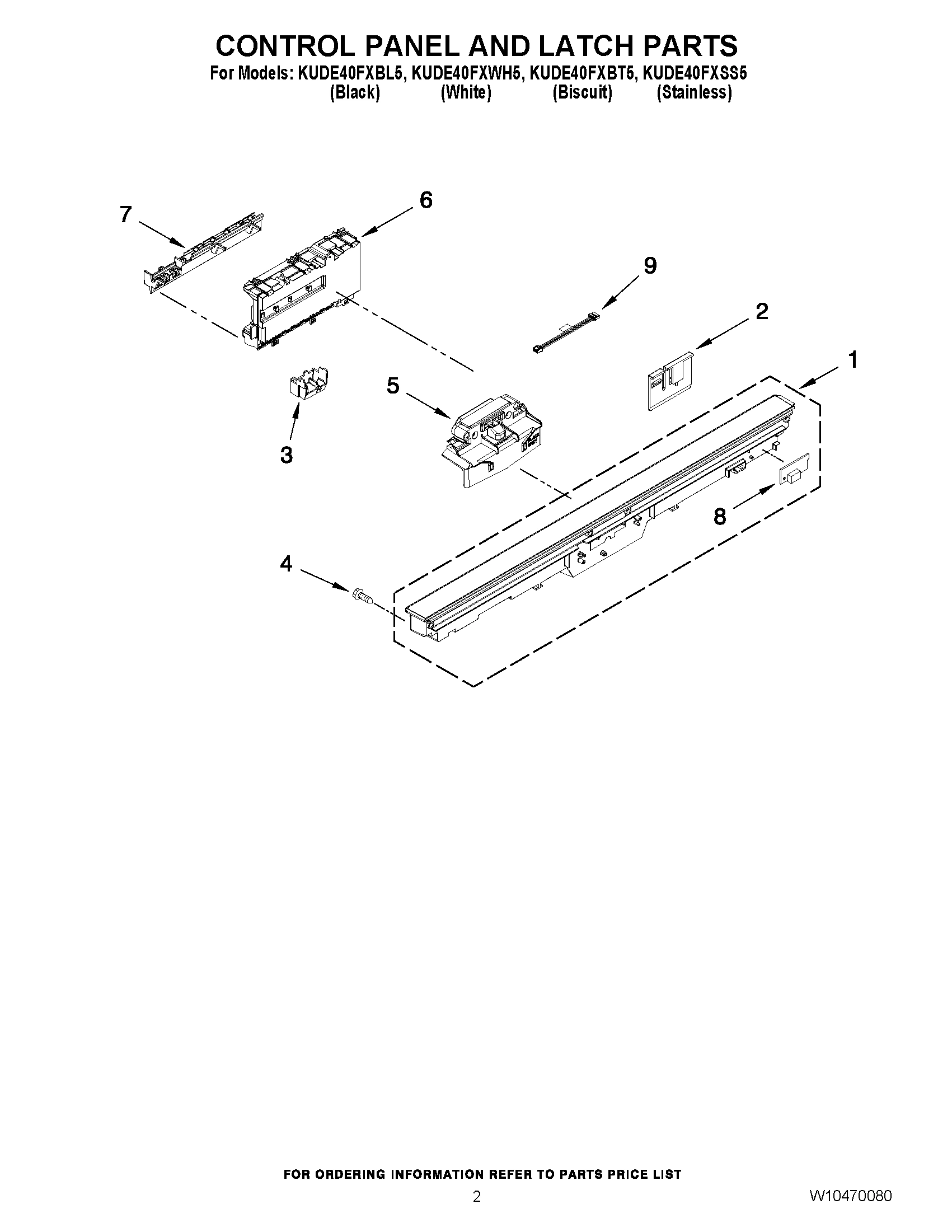 02 - CONTROL PANEL AND LATCH PARTS
