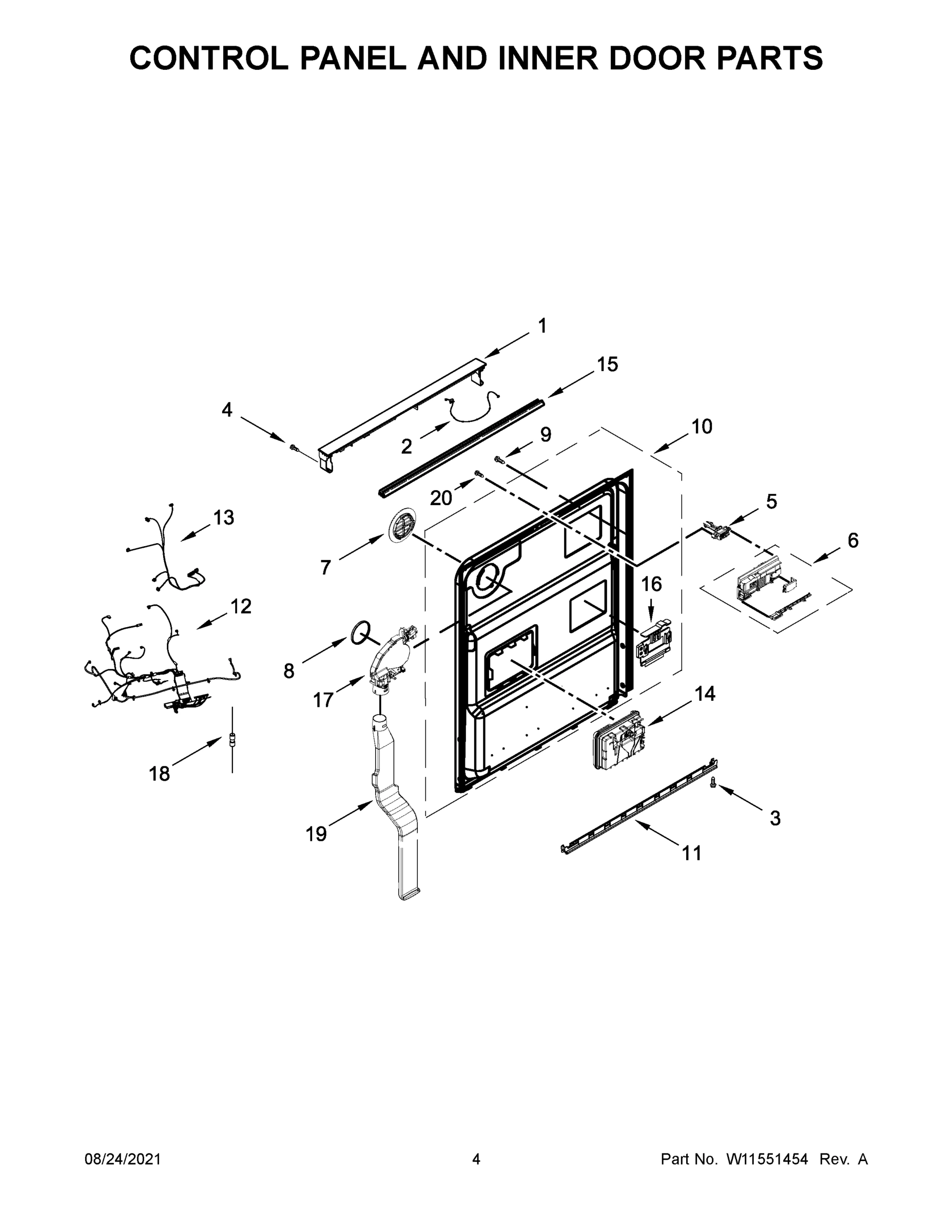03 - CONTROL PANEL AND INNER DOOR PARTS