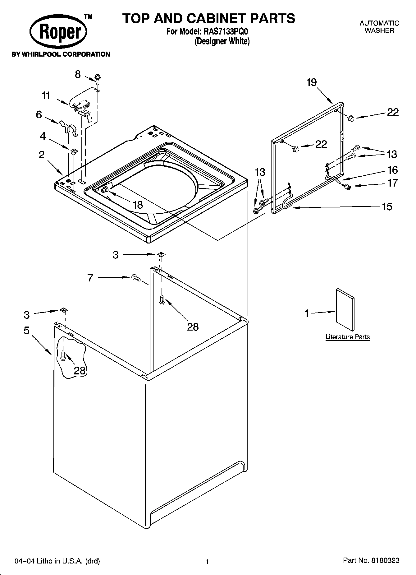 01 - TOP AND CABINET PARTS