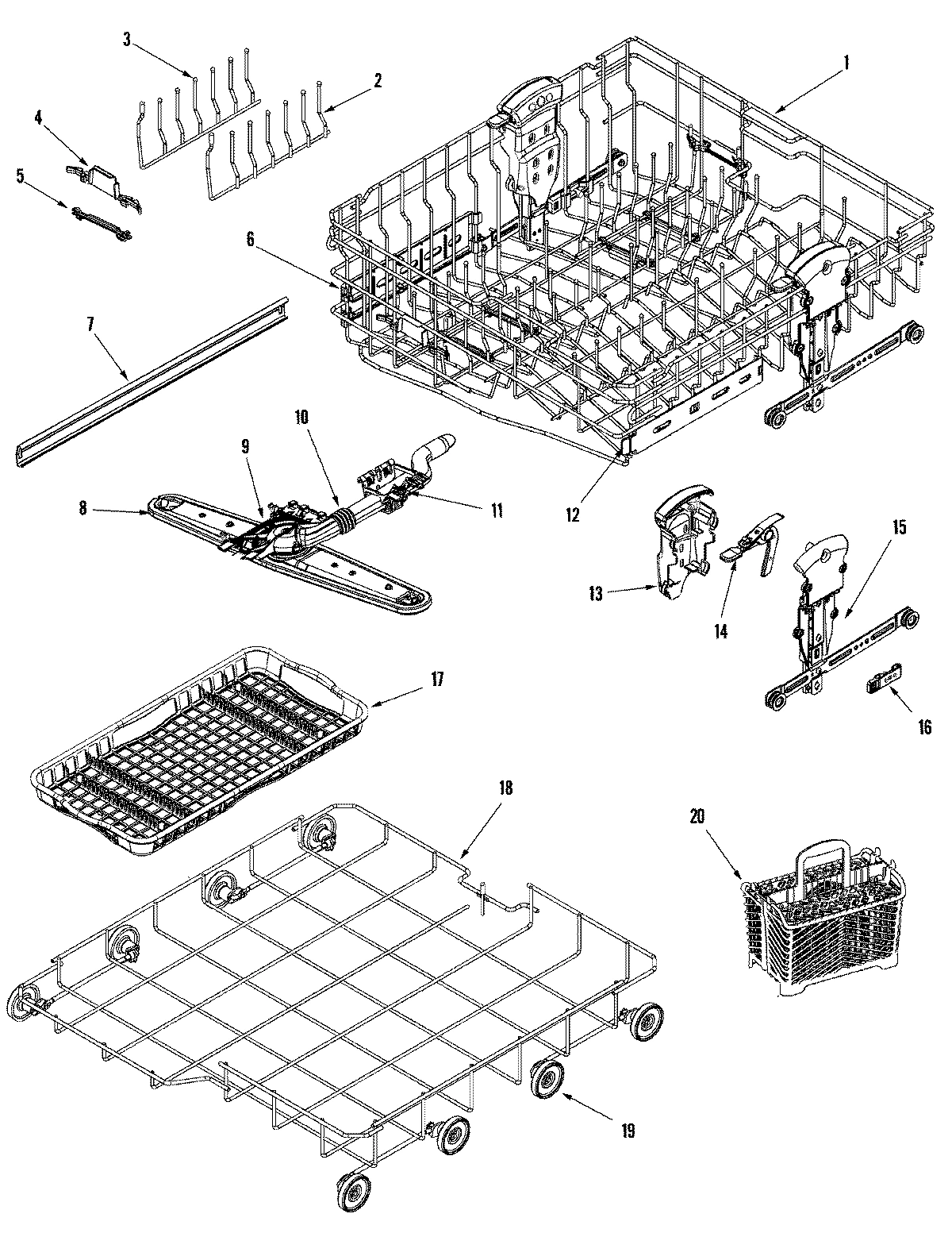 04 - RAIL & RACK ASSEMBLY (MDL/LWR)