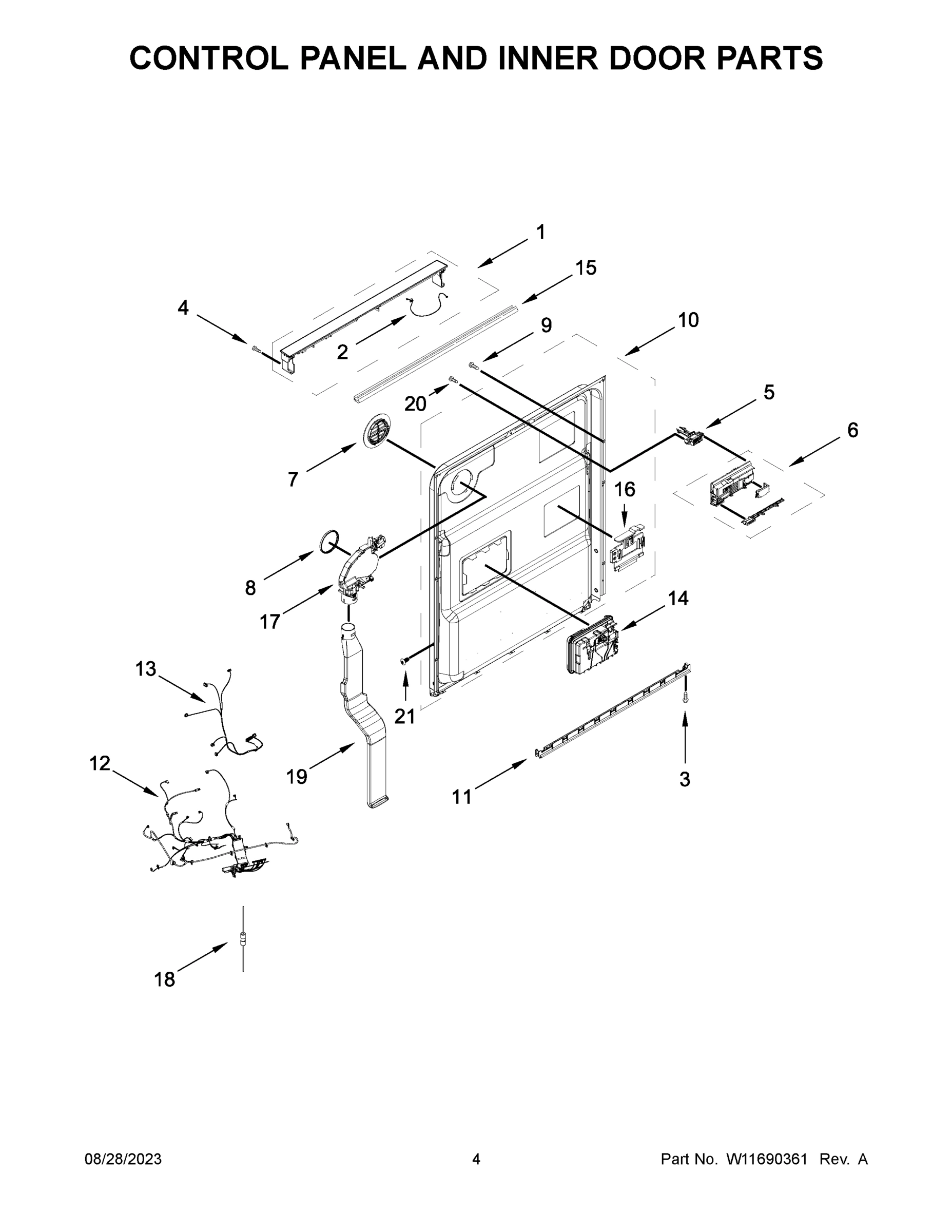 03 - CONTROL PANEL AND INNER DOOR PARTS