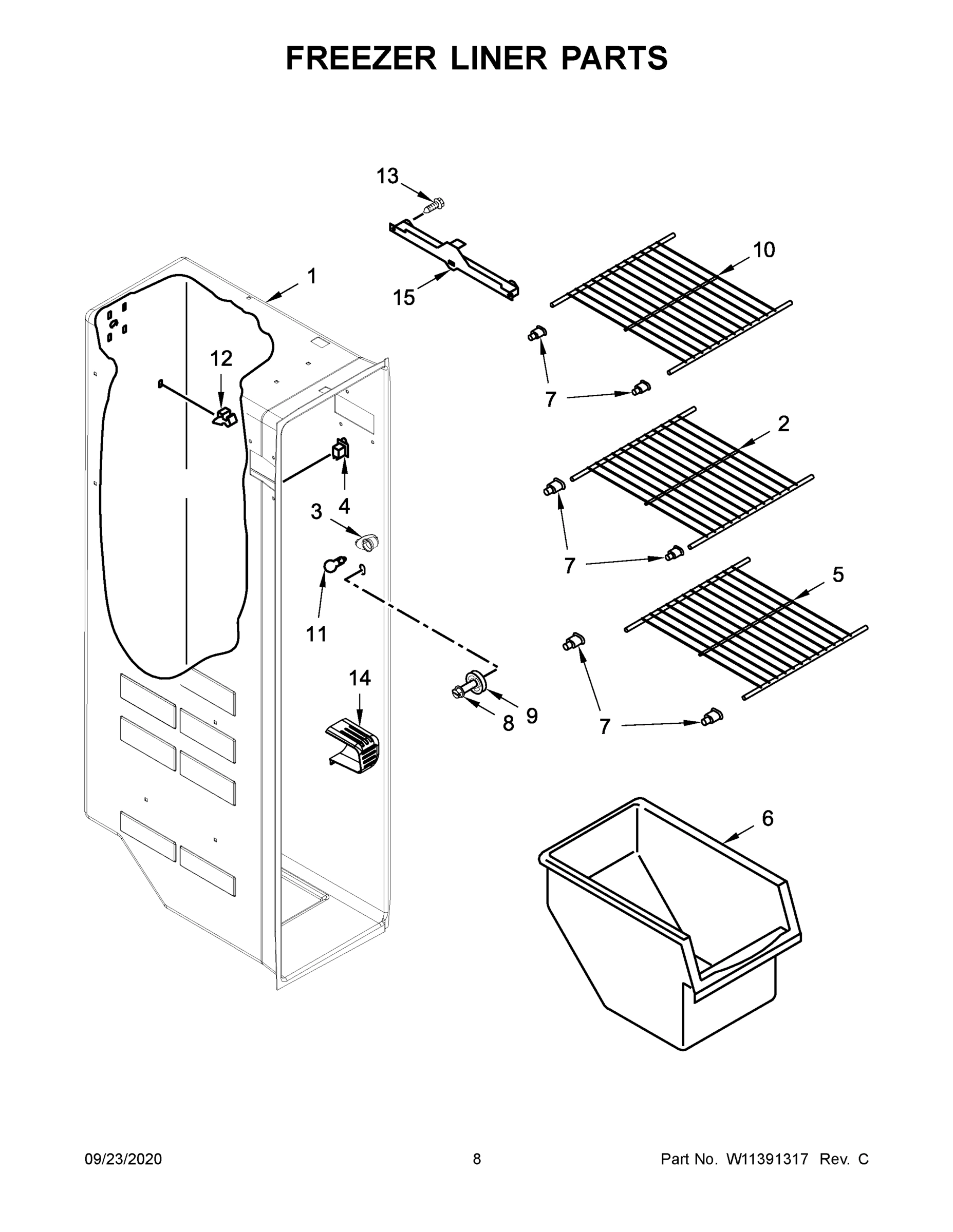 05 - FREEZER LINER PARTS