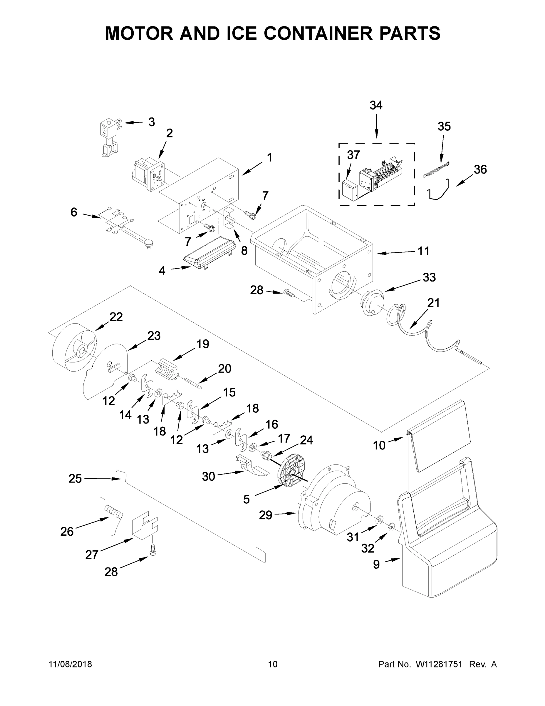 06 - MOTOR AND ICE CONTAINER PARTS