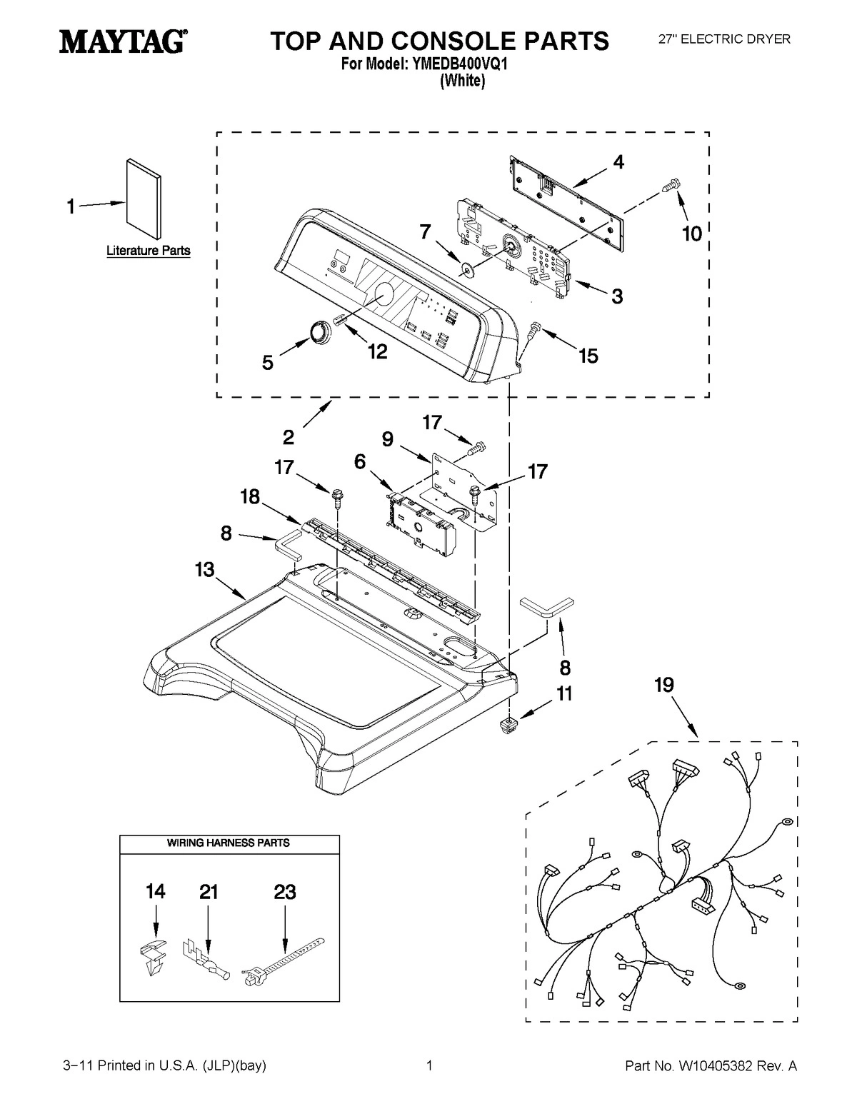 01 - TOP AND CONSOLE PARTS