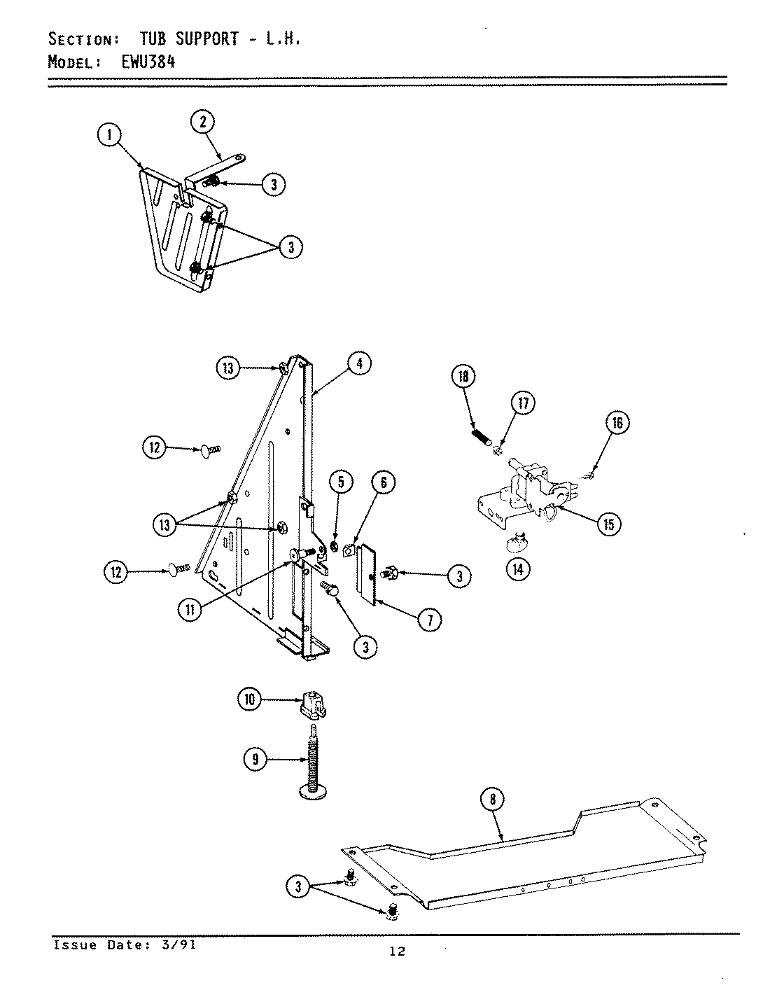 12 - TUB SUPPORT (LEFT)