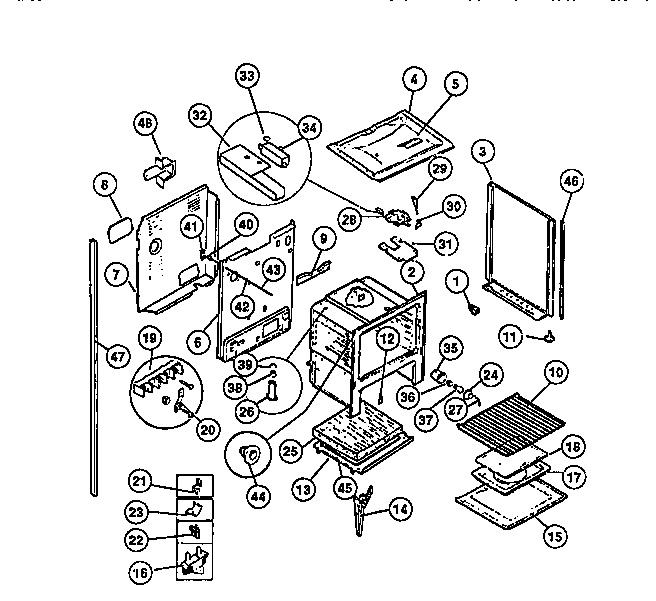 08 - LOWER OVEN, FRAME, SHELVES